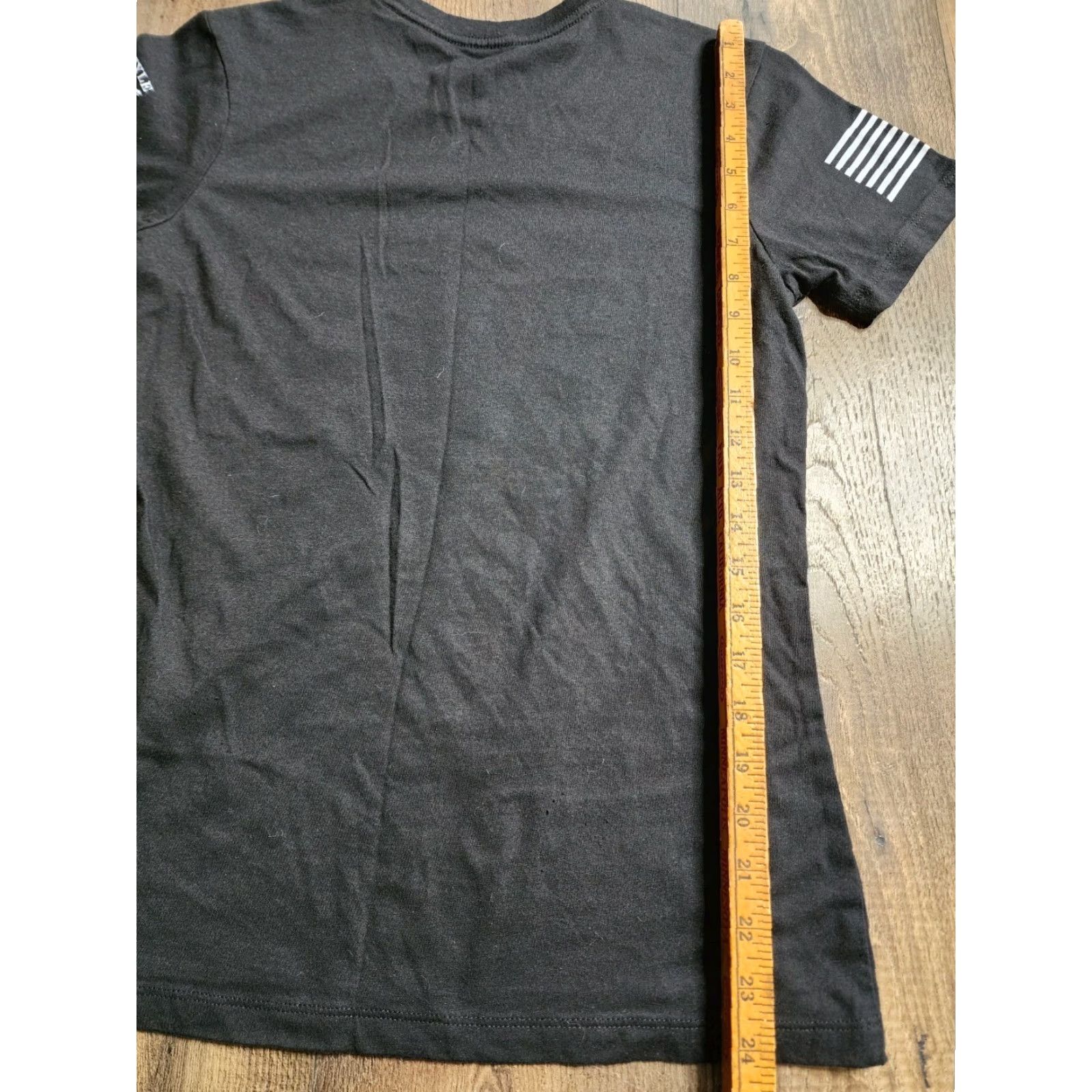 Vintage Womens Grunt Style T Shirt L Patriotism Always Prevails Black USA Flag Short Sleeve Crew Neck Polyester Cotton Slim Basic Womens Size L / US 10 / IT 46 - 3 Thumbnail