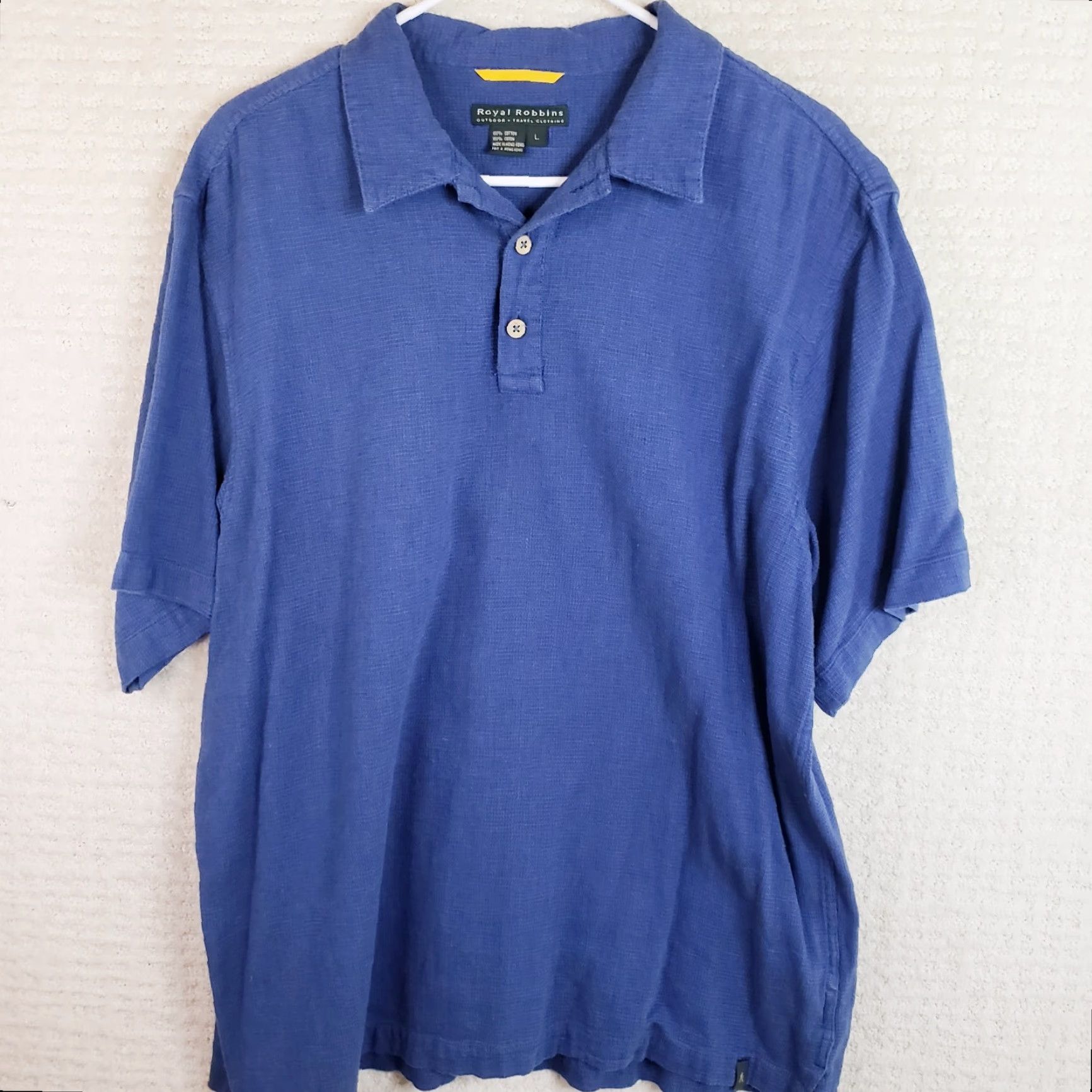 Royal Robbins Royal Robbins Men's Shirt Button-Up Short Sleeve Casual Linen Feel Blue L Relaxed Fit Size US L / EU 52-54 / 3 - 2 Thumbnail