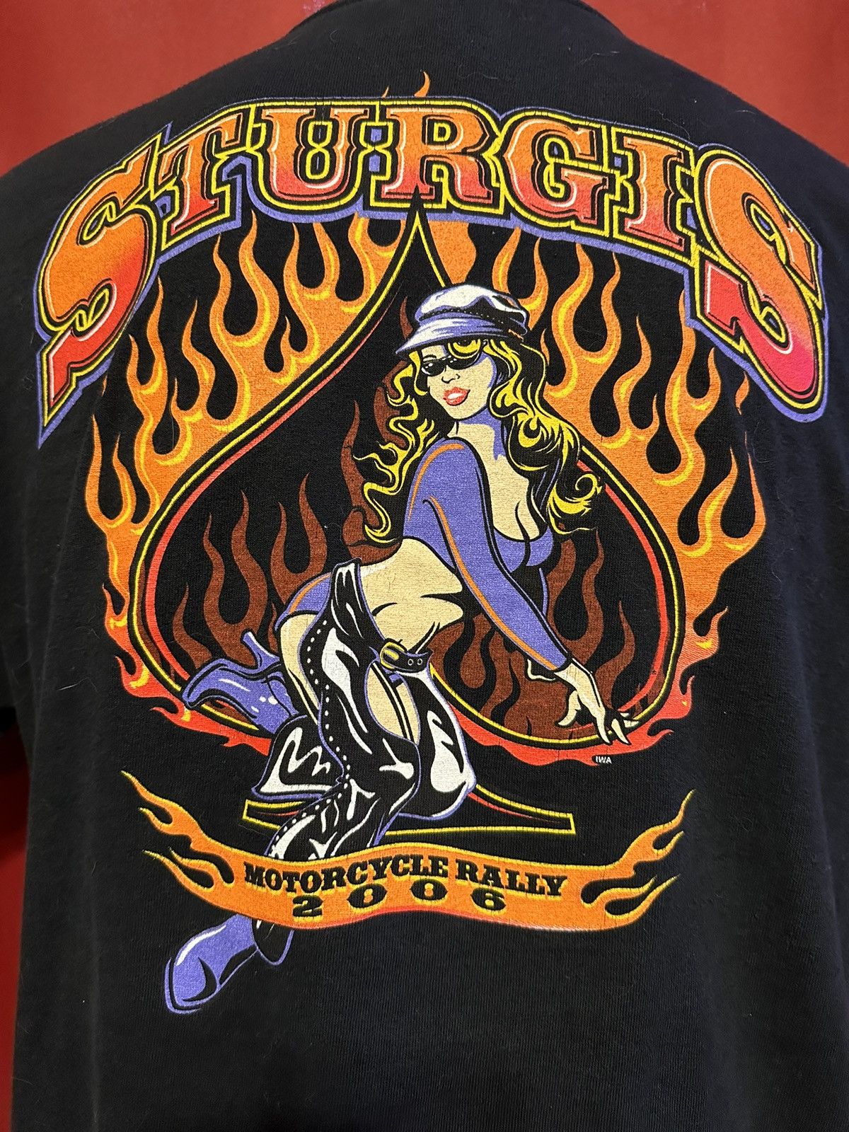 Harley Davidson × Vintage Sturgis Motorcycle Rally Tshirt Y2K Fire Biker Babe Tee Size US XL / EU 56 / 4 - 3 Thumbnail