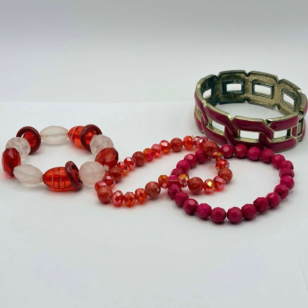 Other Red & Pink Beaded Bracelet Bundle Size ONE SIZE - 3 Thumbnail