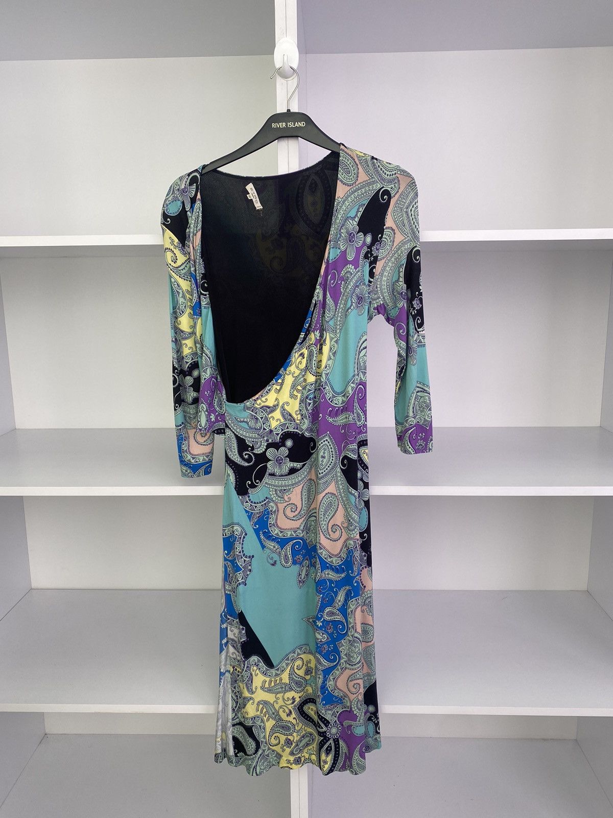 Designer × Etro × Vintage Vintage ETRO Ornament Printed Flared Pleated V Dress Womens Size XL / US 12-14 / IT 48-50 - 2 Thumbnail