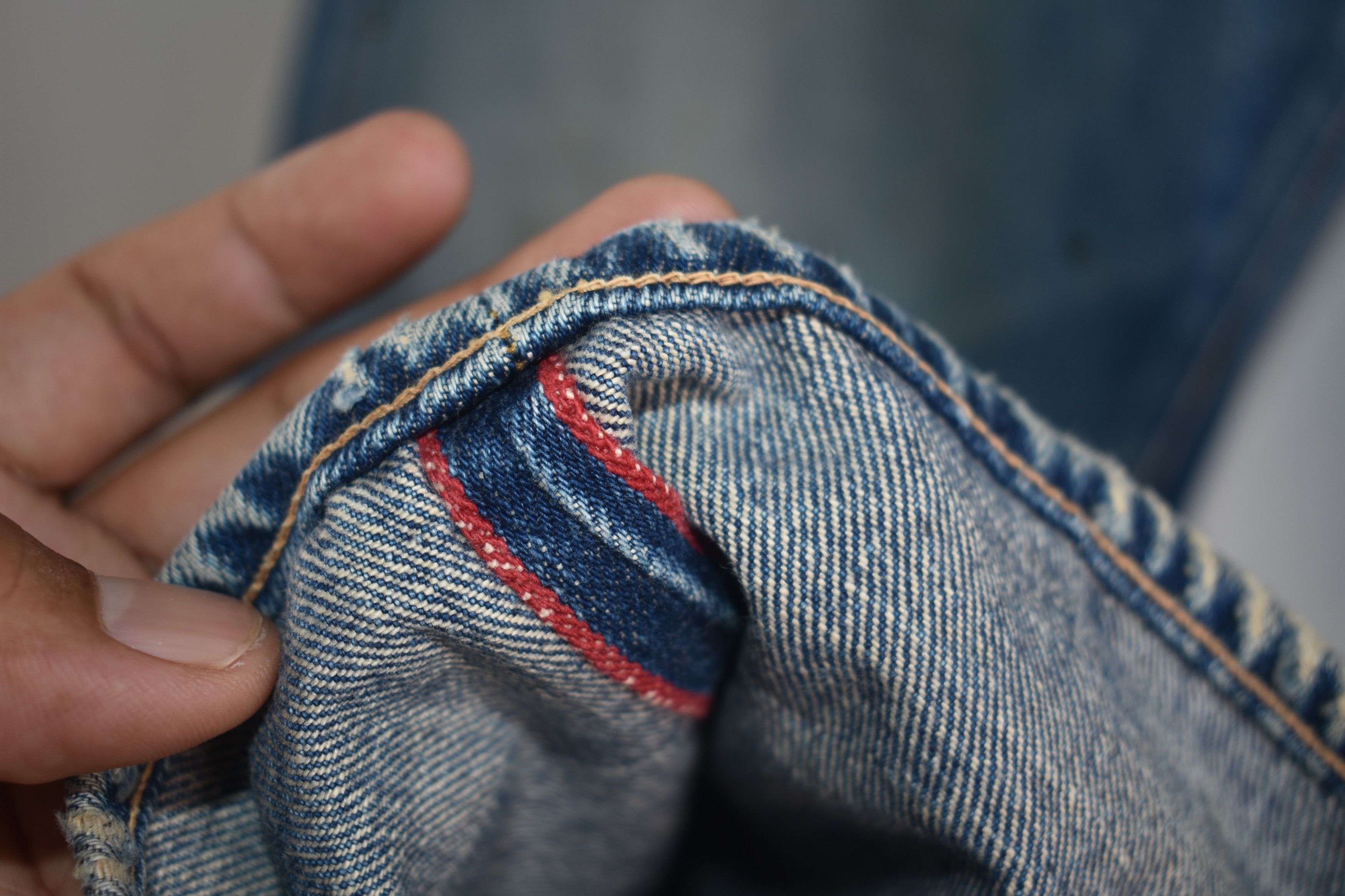 HOLLYWOOD RANCH MARKET × Japanese Brand WIDE LEG 🔥 HOLLYWOOD RANCH MARKET Red Selvedge Denim W32 Size US 32 / EU 48 - 5 Thumbnail
