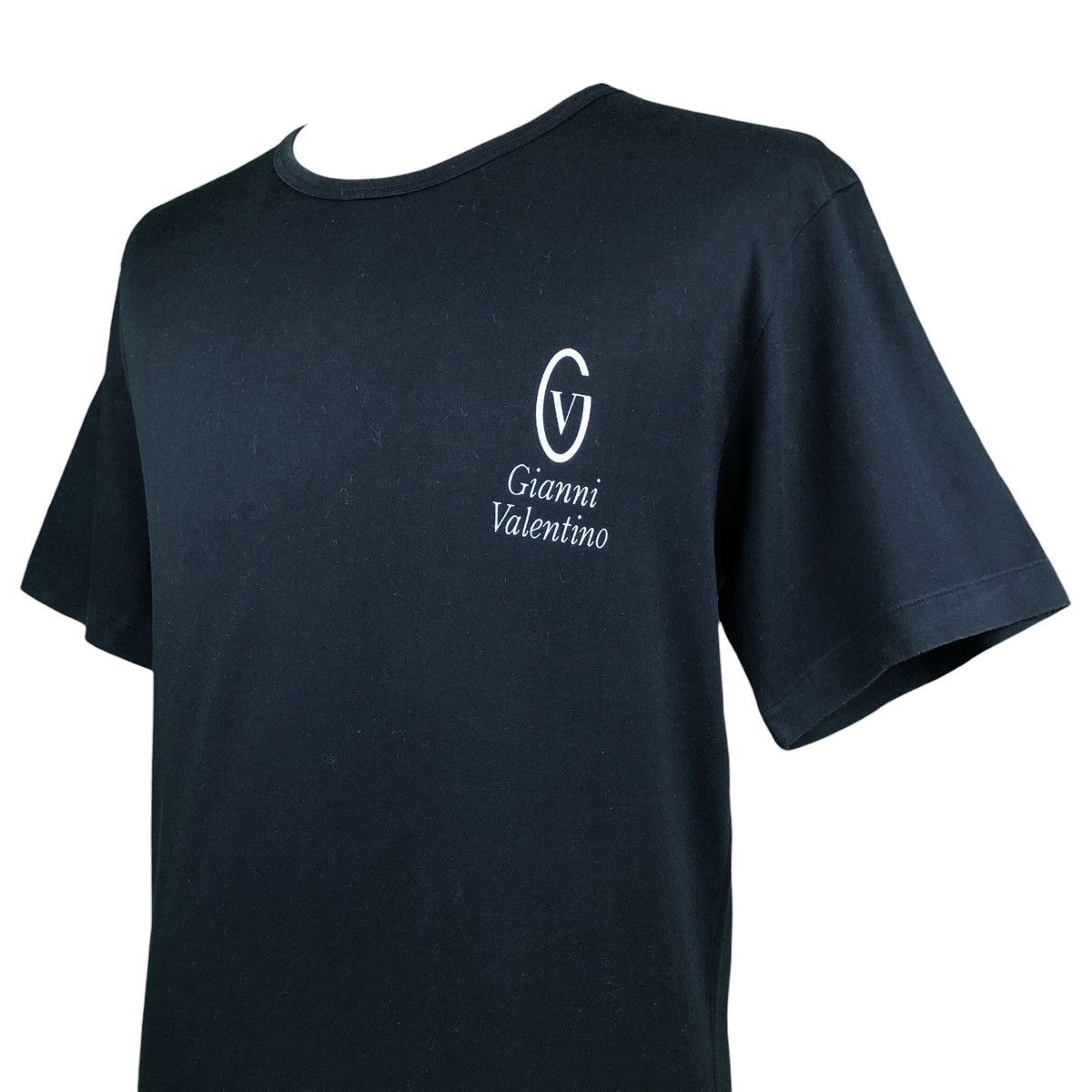 Gianni Valentino × Valentino × Vintage Vintage Gianni Valentino Logo Black Tee Shirt L Fit M Size US M / EU 48-50 / 2 - 1 Thumbnail