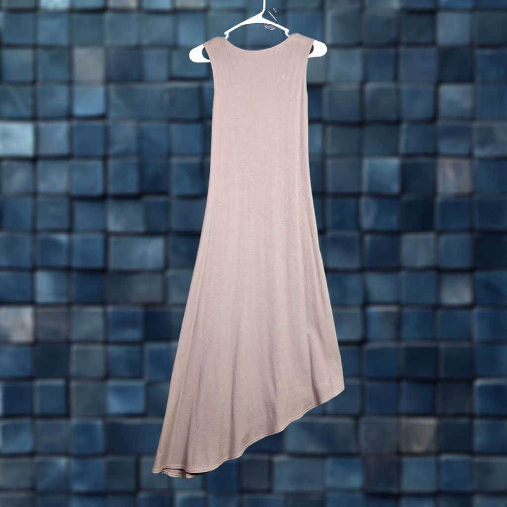 AQUA AQUA Dress Women's Beige Ribbed Asymmetrical Hem Knit Size S NEW Size S / US 4 / IT 40 - 1 Thumbnail