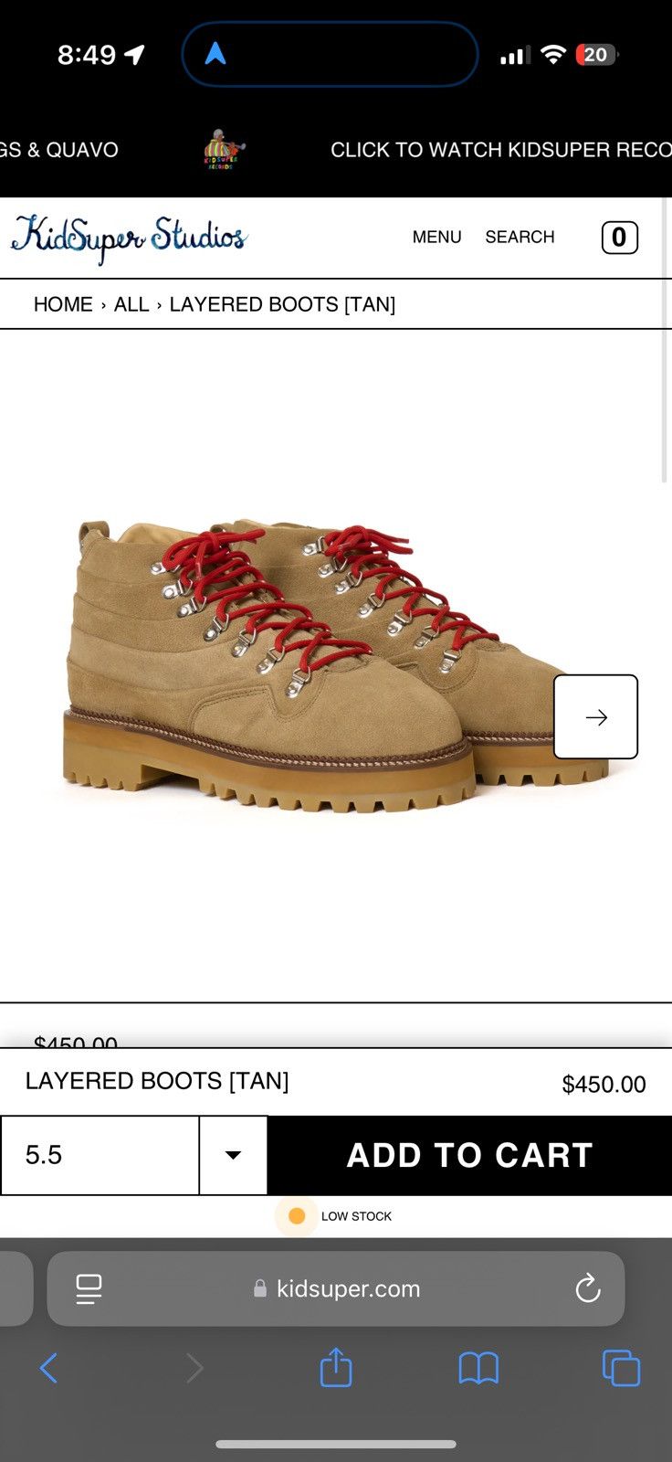 KidSuper KidSuper by Viga Layered Boot in Tan Size US 6.5 / EU 39-40 - 1 Thumbnail