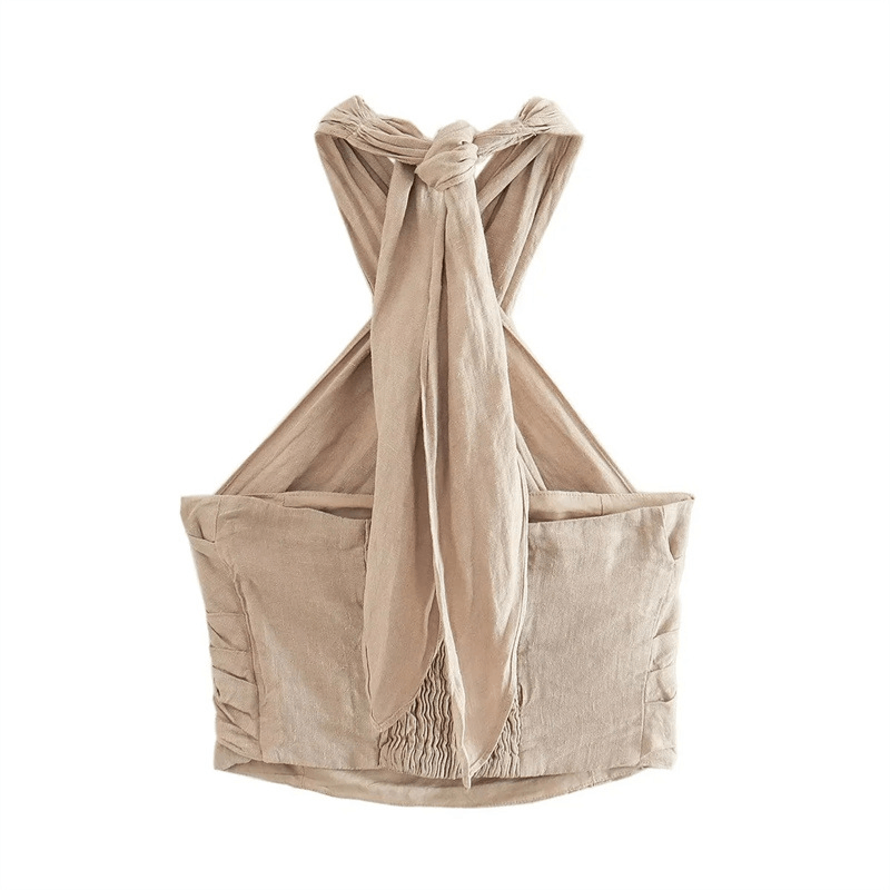 Other Women's Simple Fashion All-match Halter Linen Vest Top Size L / US 10 / IT 46 - 3 Thumbnail