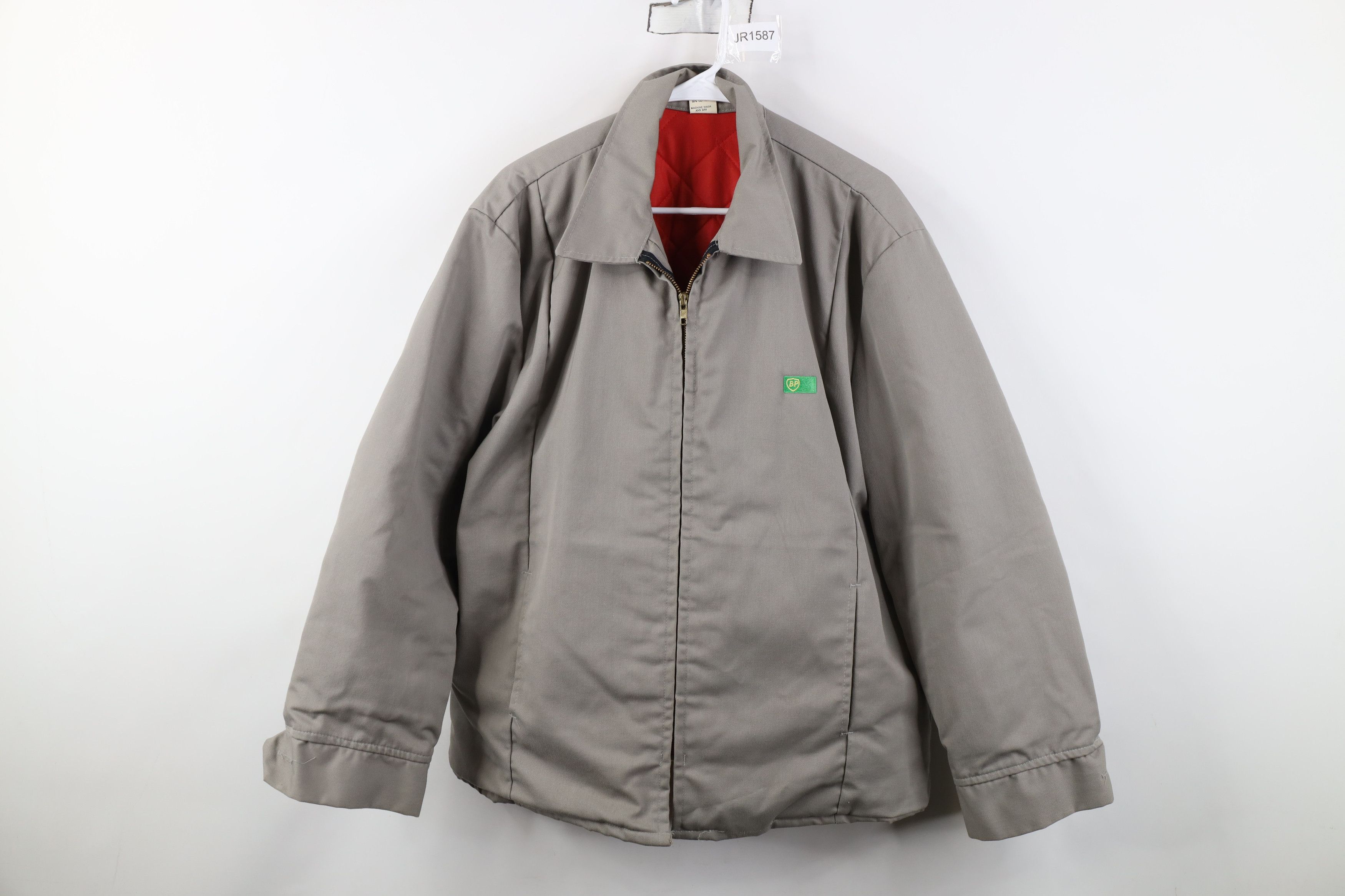 Vintage Vintage 70s BP Oil Quilted Full Zip Bomber Jacket Workwear Size US XL / EU 56 / 4 - 1 Thumbnail