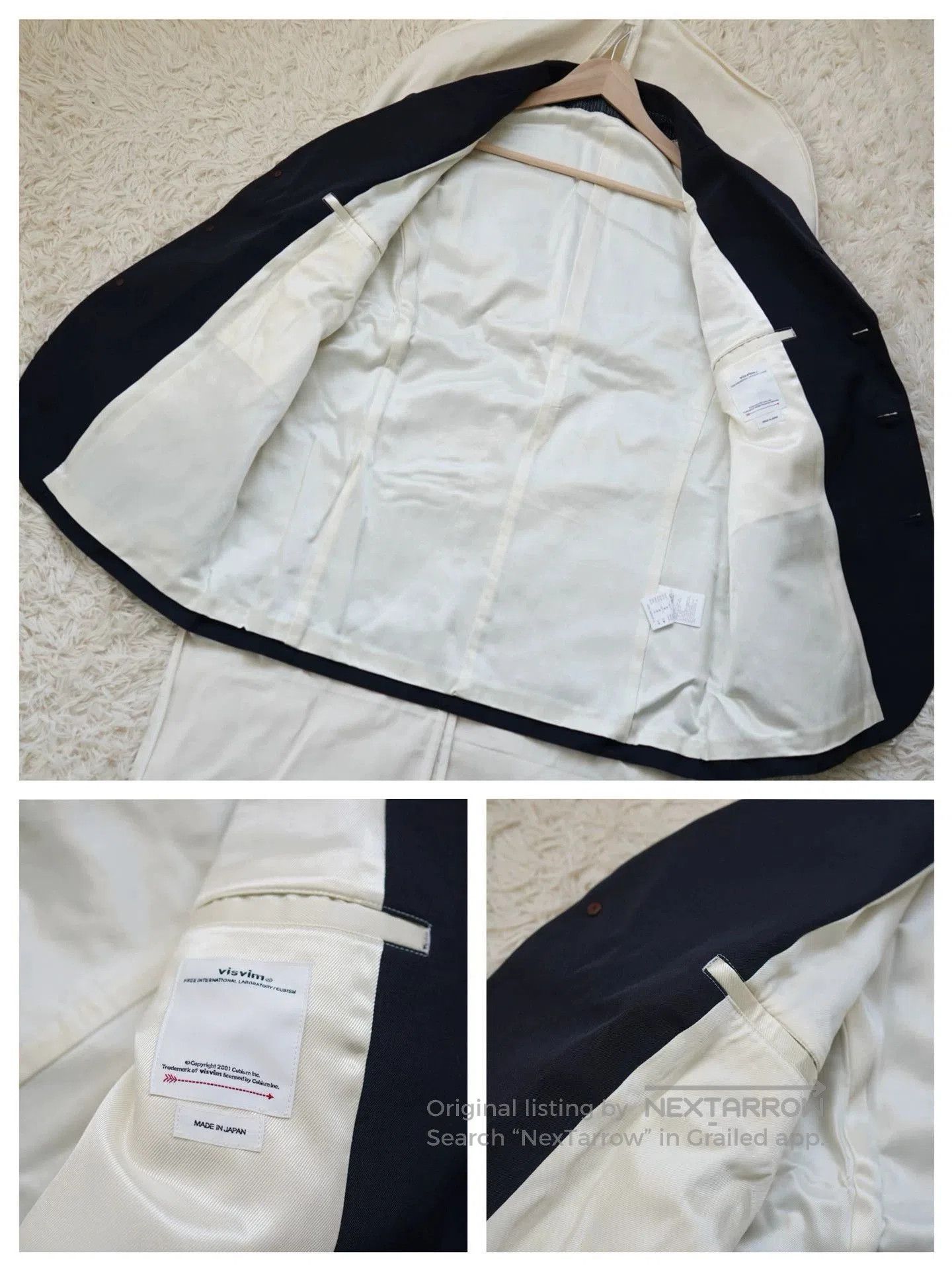 Visvim Black Single-Breasted Blazer with Polka Dot Cuffs. Size US XL / EU 56 / 4 - 4 Thumbnail