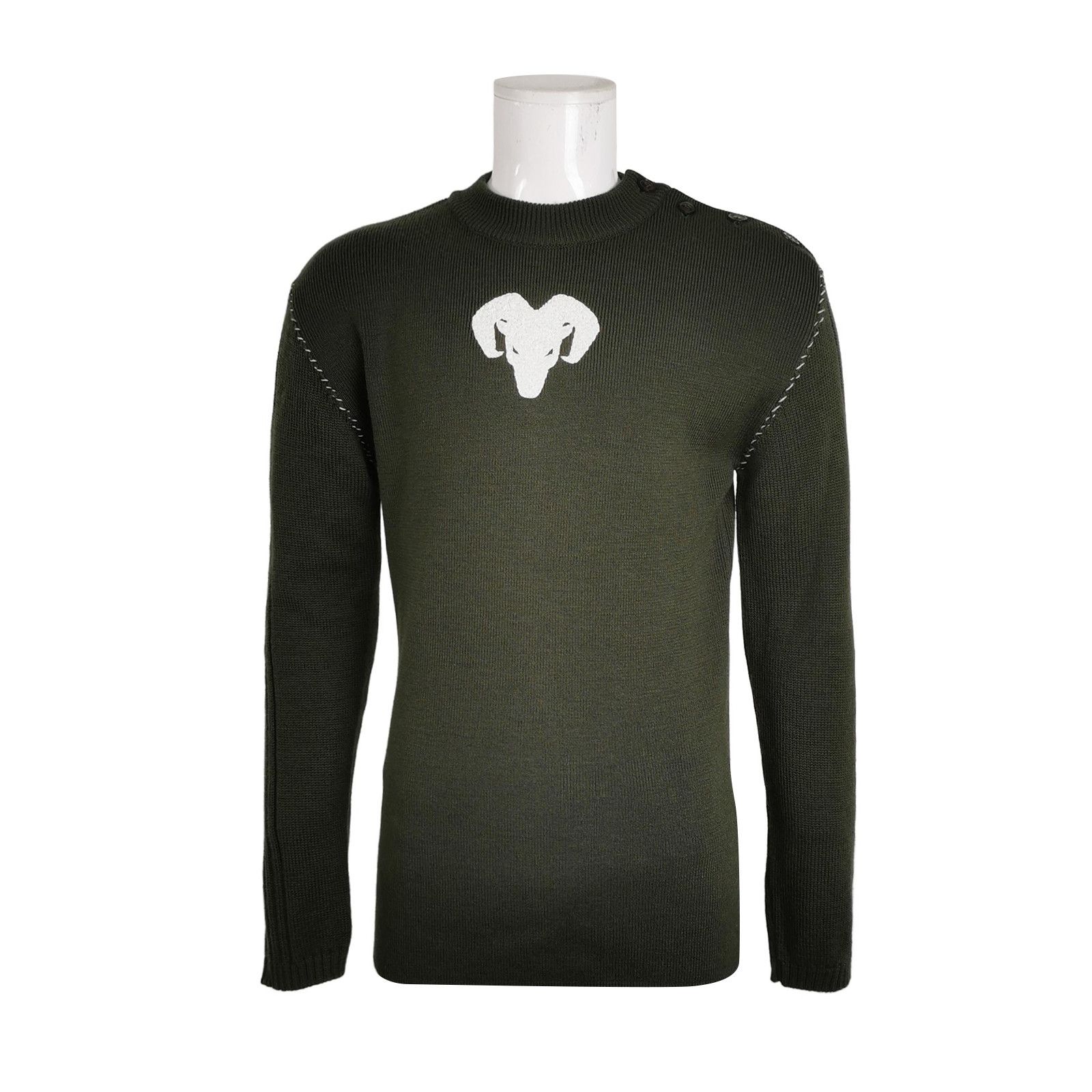 Maison Margiela Maison Margiela Wool Blend Ram Motif Crewneck Sweater M Size US M / EU 48-50 / 2 - 1 Thumbnail