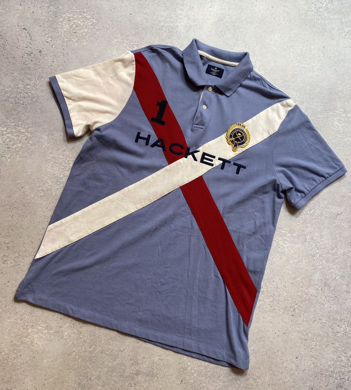 Hackett Mens Hackett London Classic Fit Polo Size XL With Big Logo Size US XL / EU 56 / 4 - 2 Thumbnail