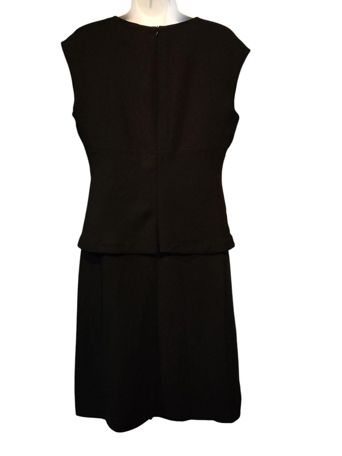 Jones New York Jones New York Classic Black Sleeveless Dress w Peplum Waist Size L / US 10 / IT 46 - 5 Thumbnail