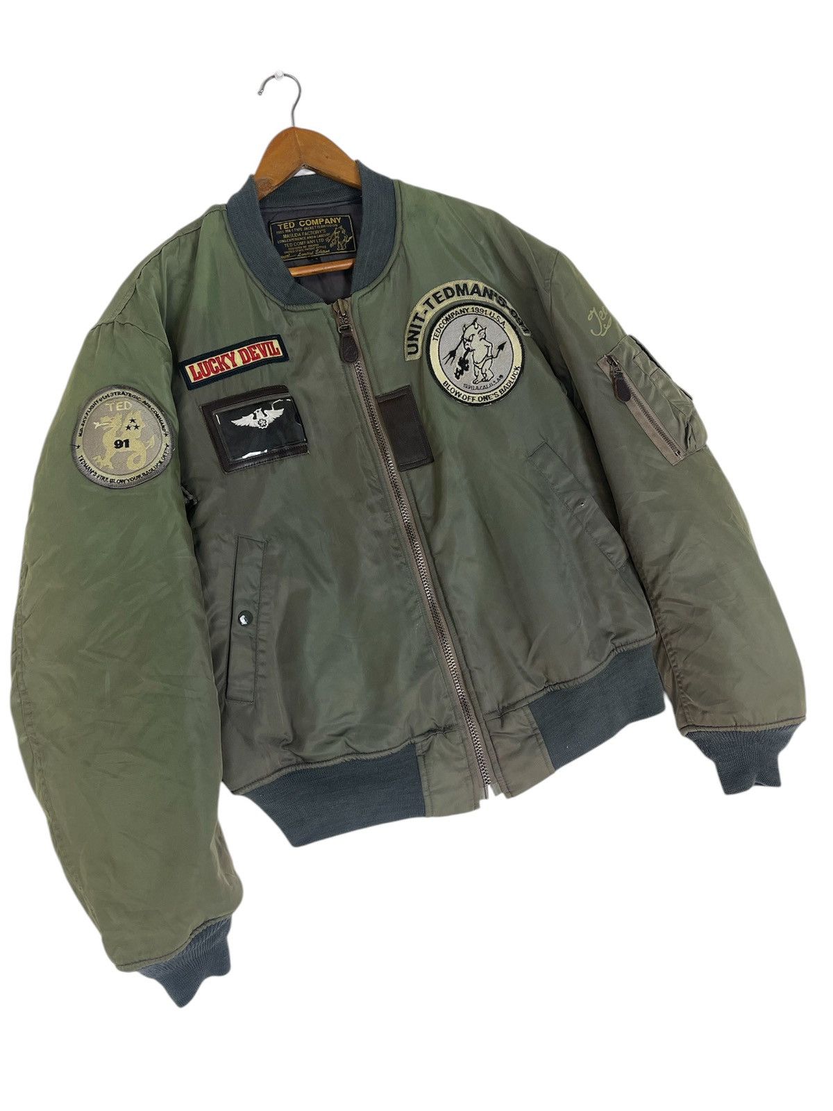 Tedman TEDMAN LUCKY DEVIL MA-1 TED COMPANY BOMBER MILITARY JACKET Size US L / EU 52-54 / 3 - 6 Thumbnail