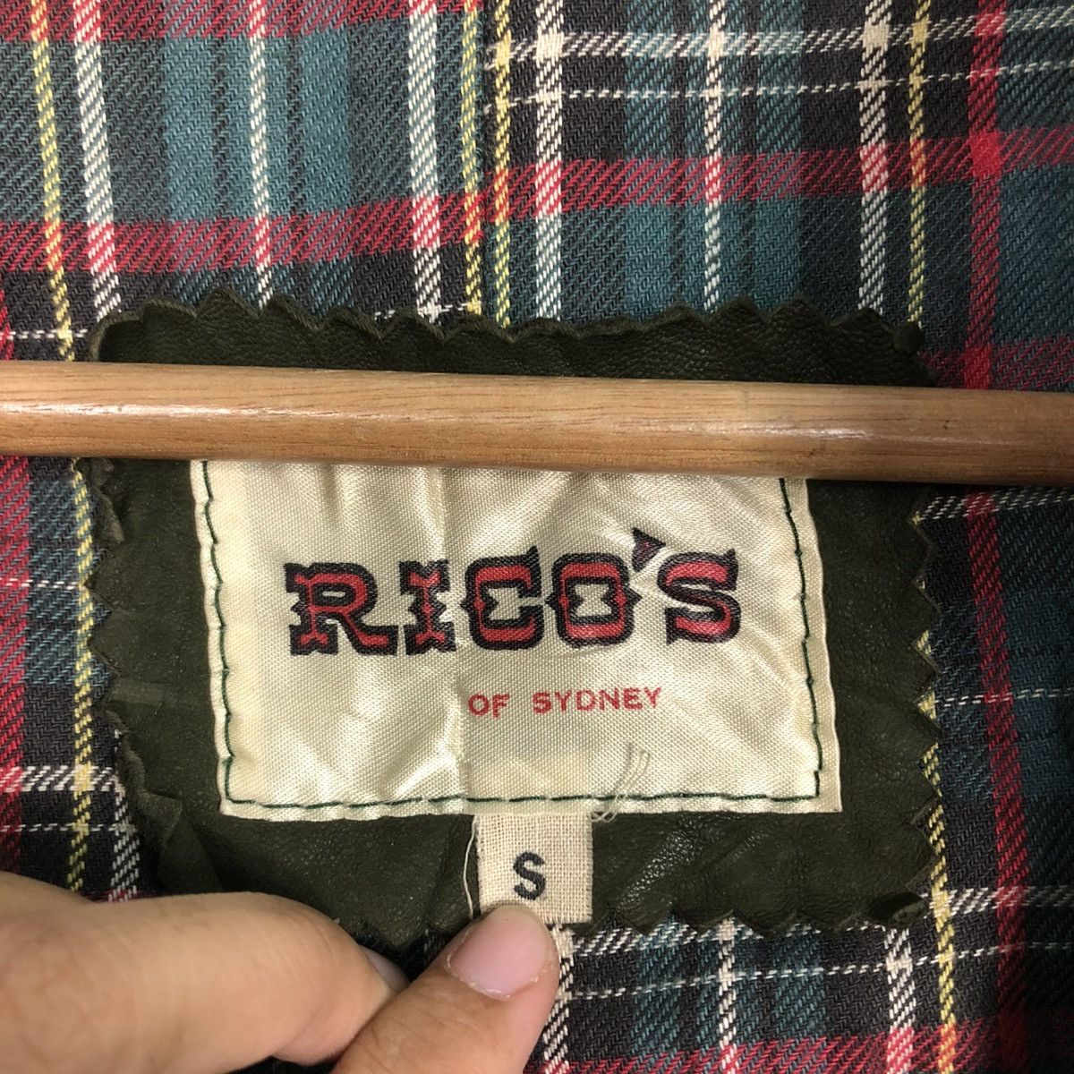 Vintage 🔥VINTAGE GENUINE LEATHER JACKET RICO’S BLANKET TARTAN DESIGN Size US S / EU 44-46 / 1 - 20 Thumbnail