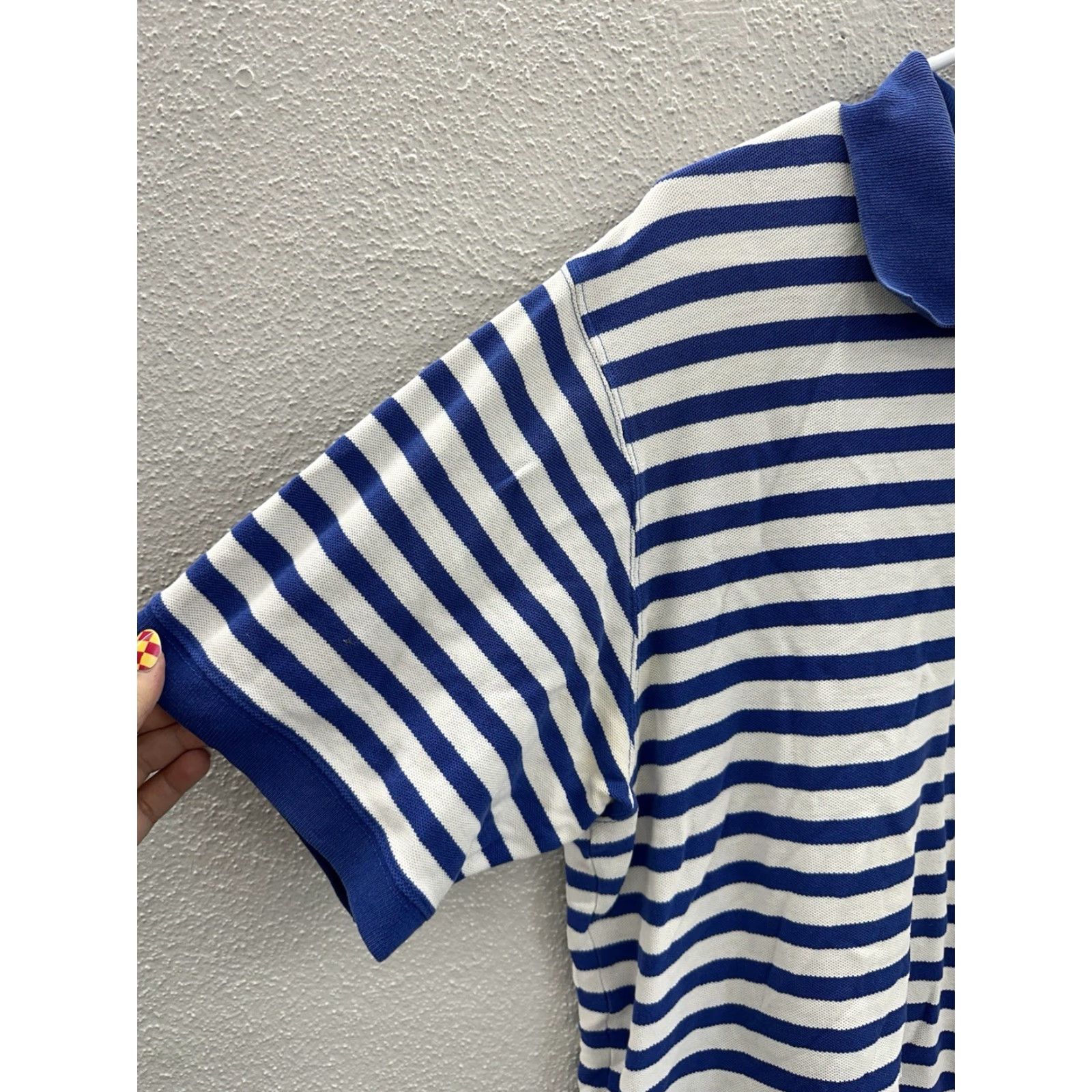 Vintage L.L. Bean Mens Polo Shirt Size XL Blue White Stripped Short Sleeve Collard VTG Size US XL / EU 56 / 4 - 4 Thumbnail