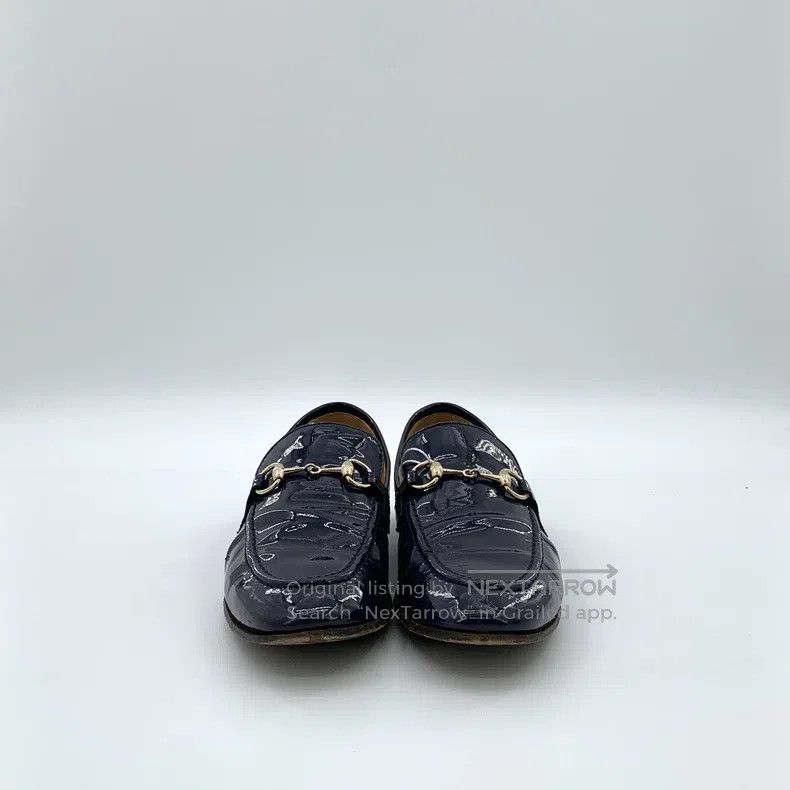 Gucci Gucci Dark blue patent leather sequin horse buckle casual Size US 5 / IT 35 - 3 Thumbnail