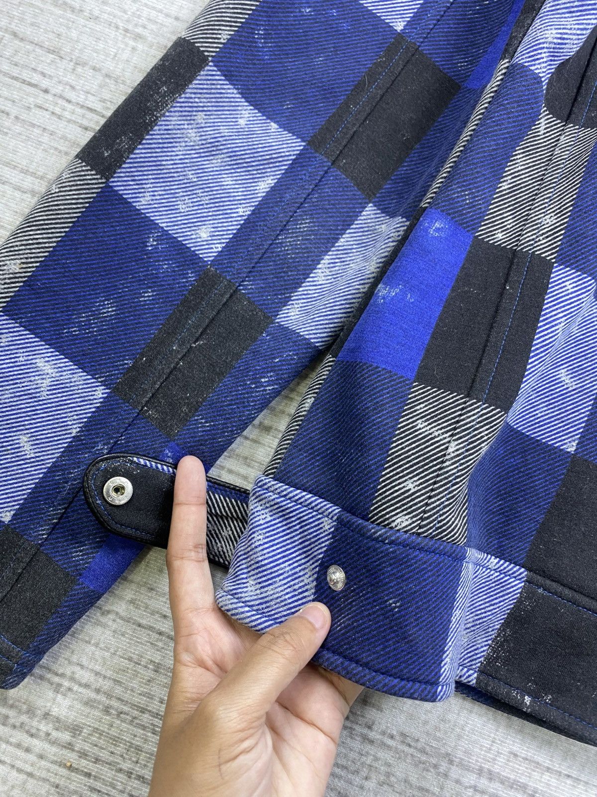 If Six Was Nine Vintage Beau Mere Blue Checked Punk Style Hoodie Zipper Size US M / EU 48-50 / 2 - 9 Thumbnail