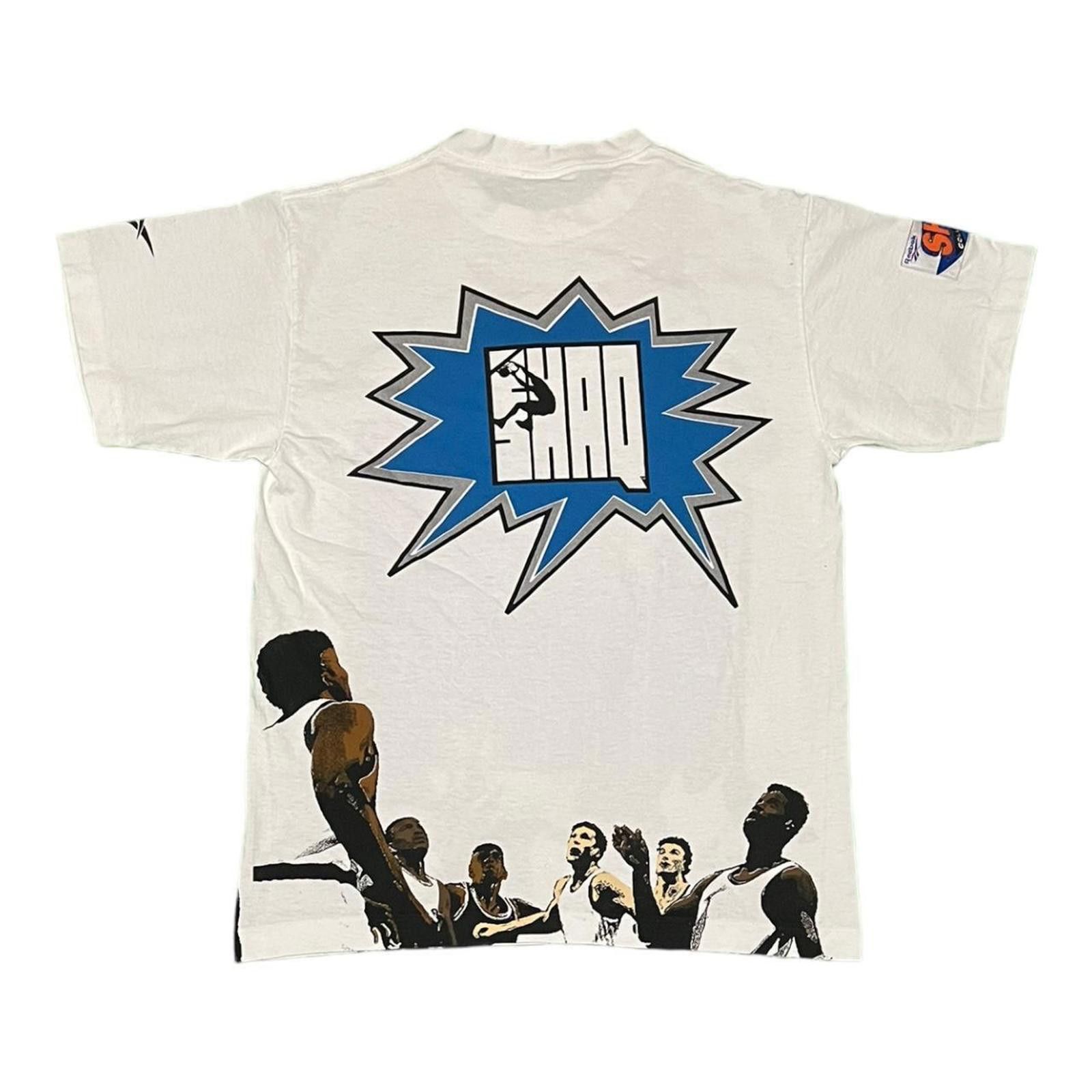 Reebok Vintage 90s Reebok Shaq Collectors AOP White T Shirt Size US M / EU 48-50 / 2 - 2 Thumbnail