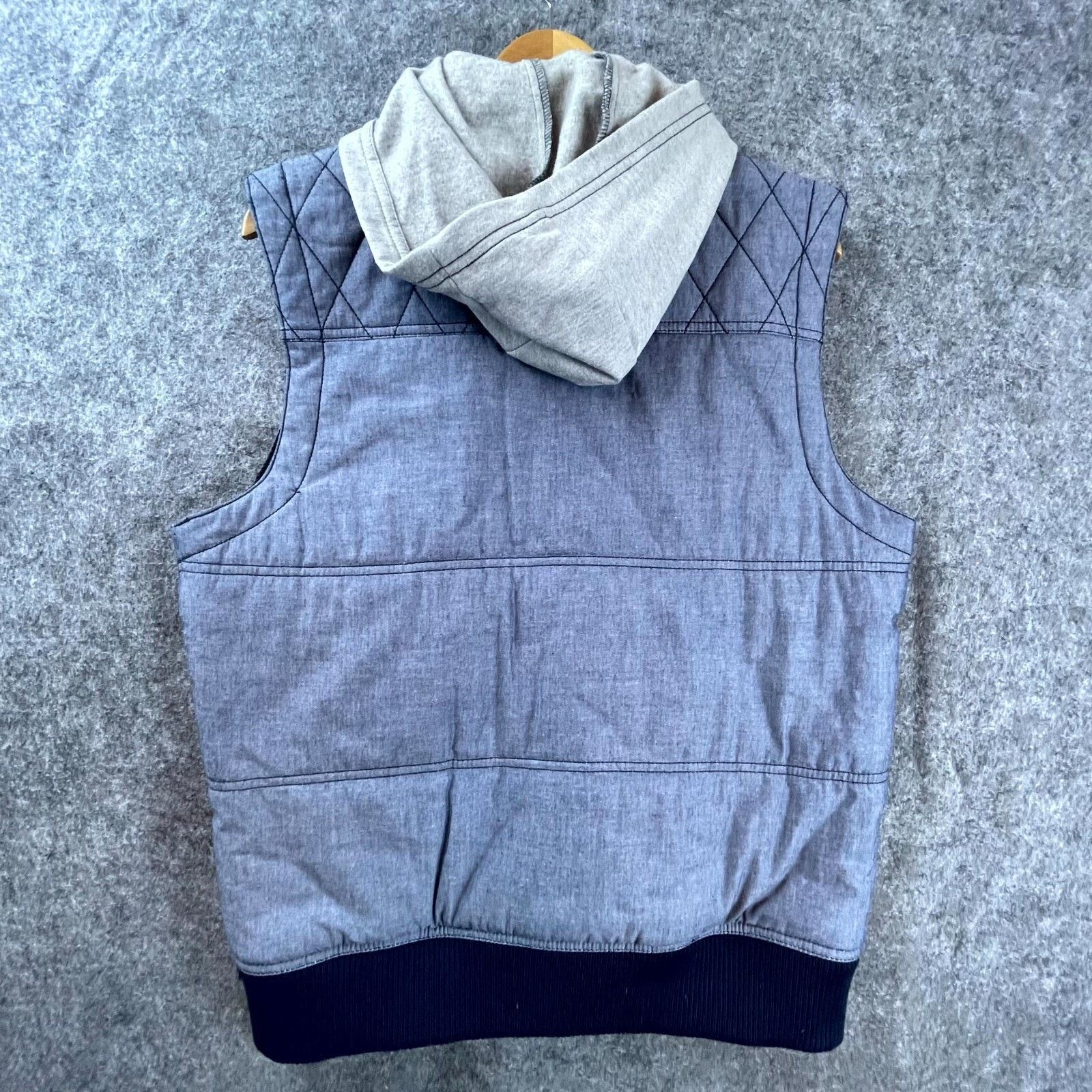 Bar III Bar III Vest Jacket Women Medium Blue Hooded Diamond Quilted Size M / US 6-8 / IT 42-44 - 2 Thumbnail