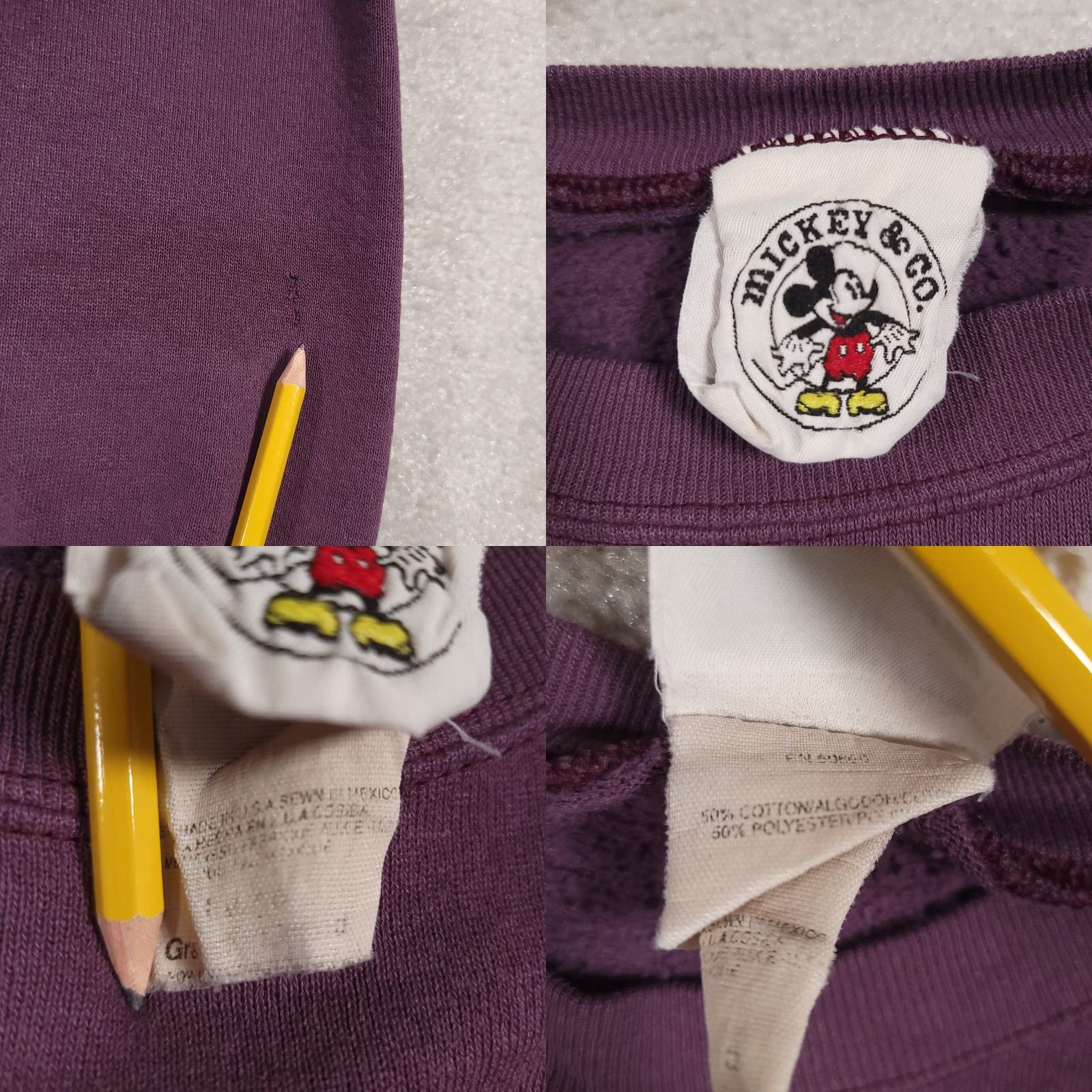 Mickey & Co. VINTAGE Mickey & Co Sweater Mens Large Purple Crewneck Embroidered Disney 90s Size US L / EU 52-54 / 3 - 9 Thumbnail