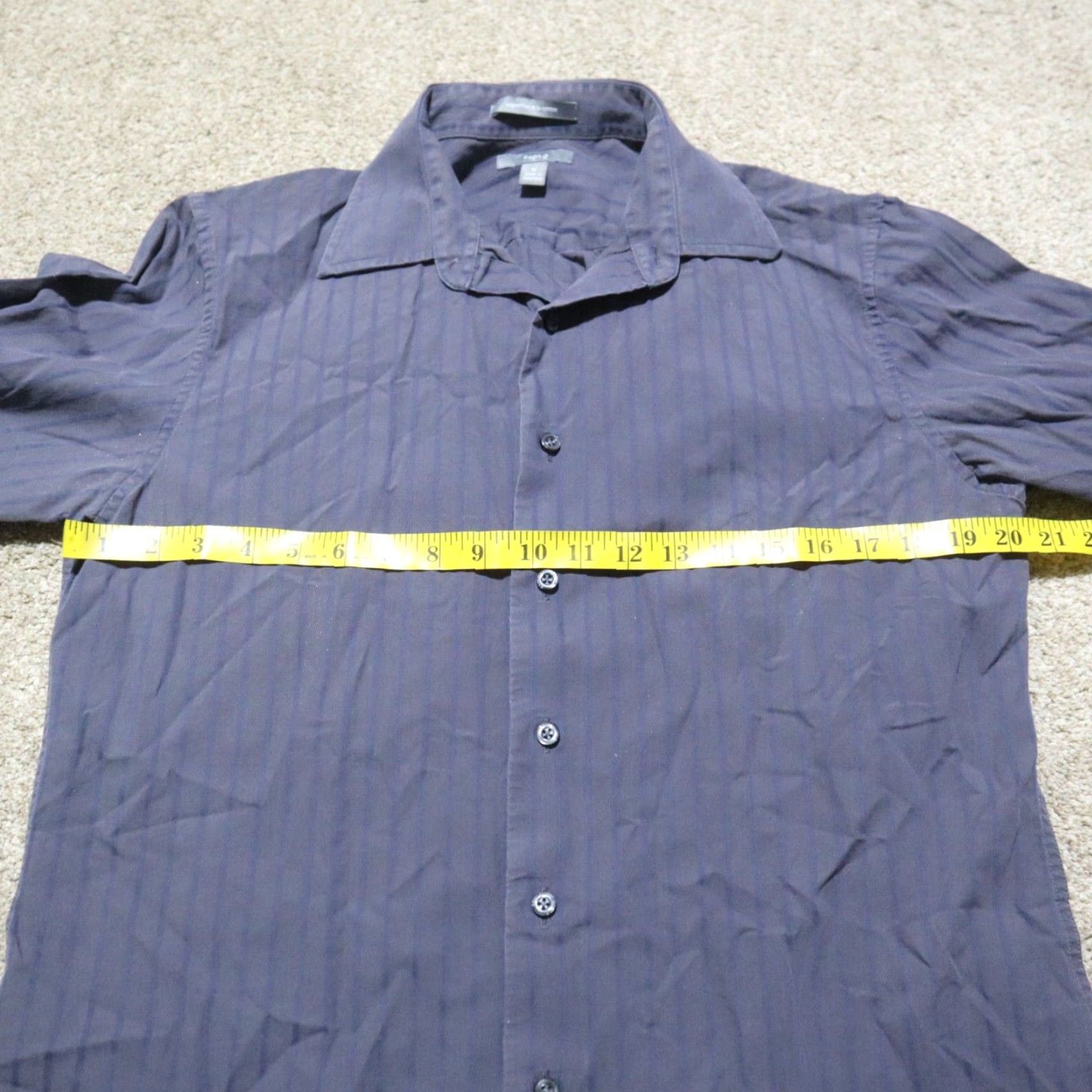 Apt. 9 Apt. 9 Shirt Button-Up Men M Black Striped Long Sleeve Classic Size US M / EU 48-50 / 2 - 4 Thumbnail