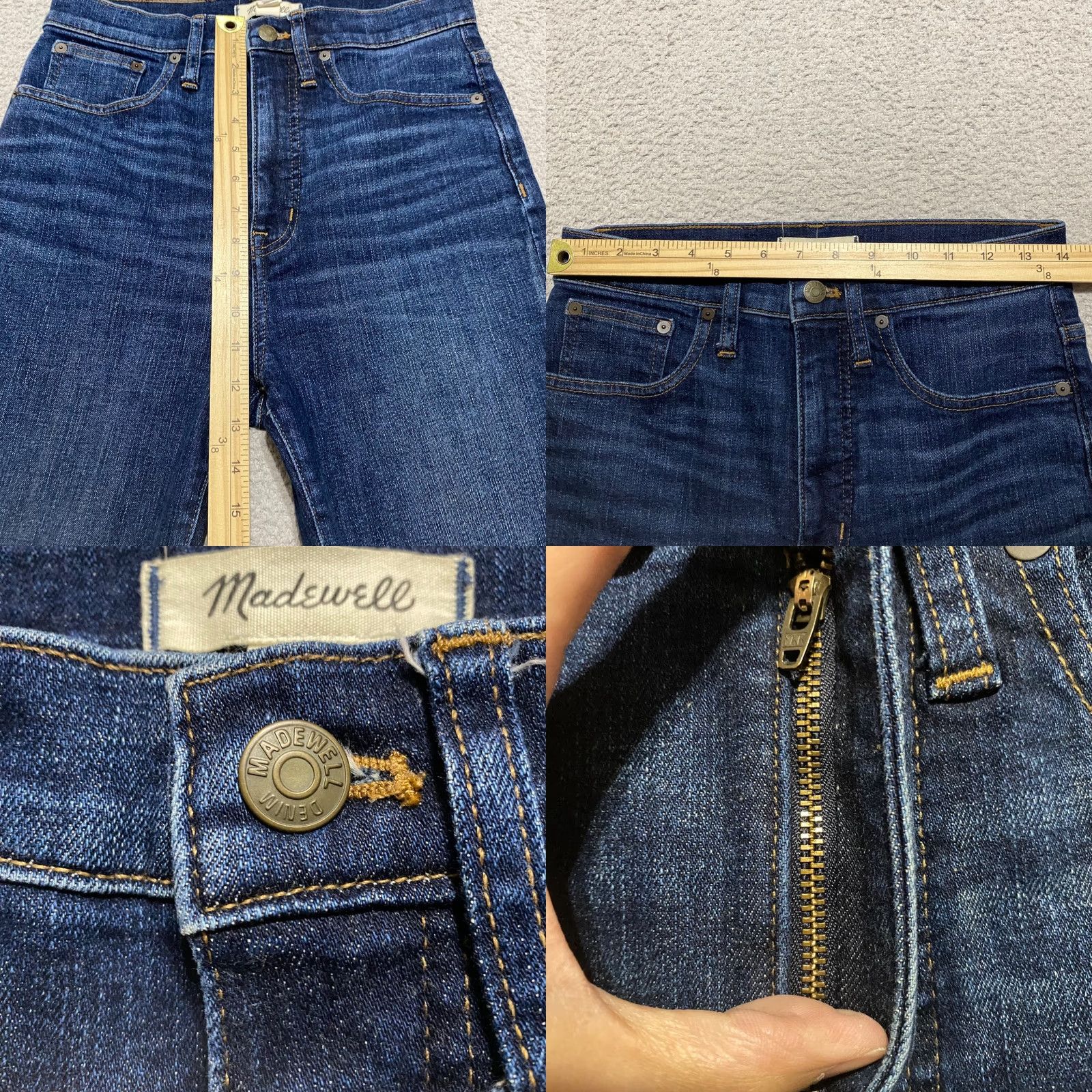 Madewell Madewell Jeans Blue Denim Dark Wash High Rise Flared 28 Regular 5-Pocket Mens Womens Size 28" / US 6 / IT 42 - 8 Thumbnail
