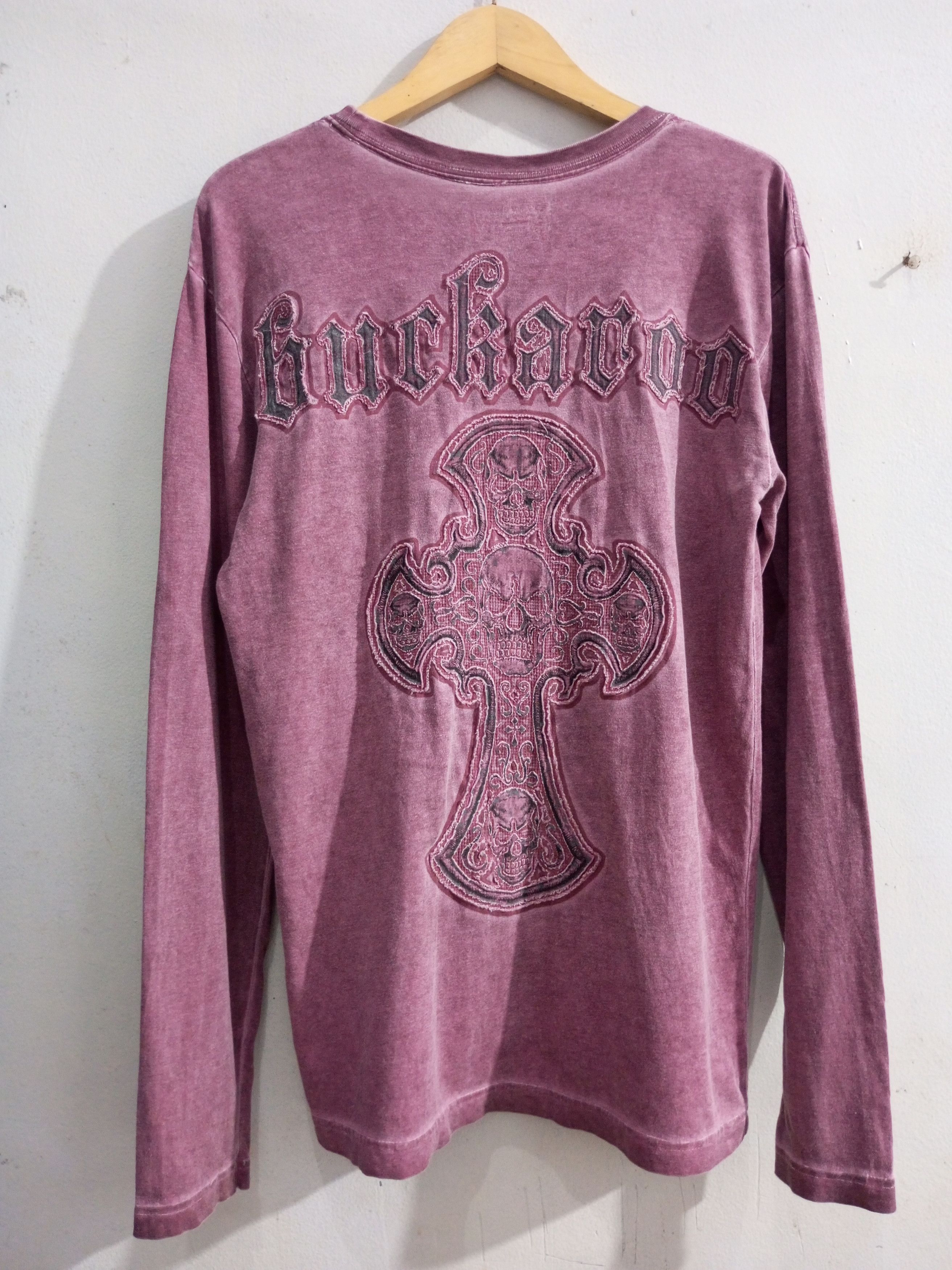 Japanese Brand Vintage Buckaroo skull cross distressed long sleeve tshirt Size US L / EU 52-54 / 3 - 5 Thumbnail
