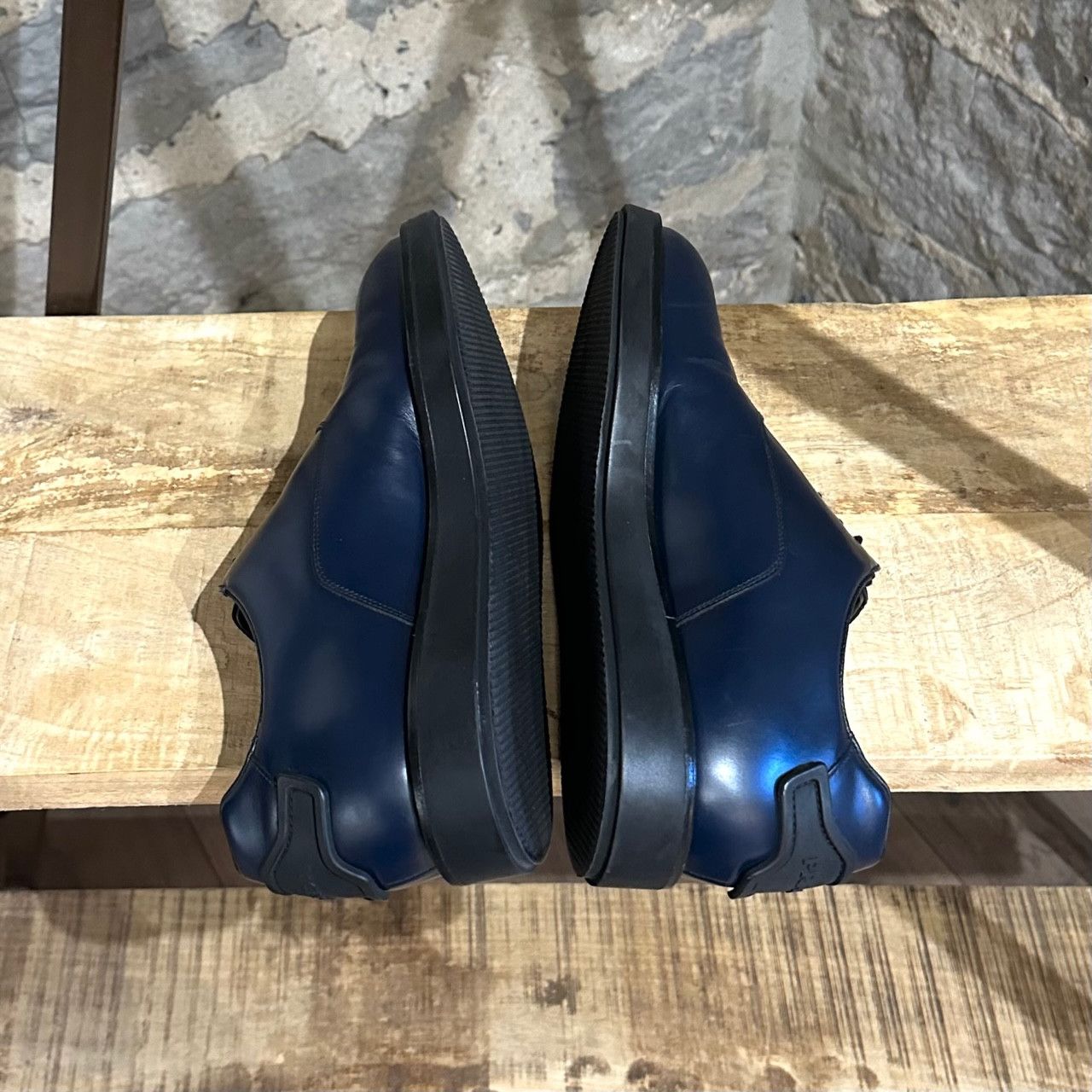 Prada Prada Navy Blue Lace-up Logo Platform Derby Shoes Size US 7 / EU 40 - 6 Thumbnail