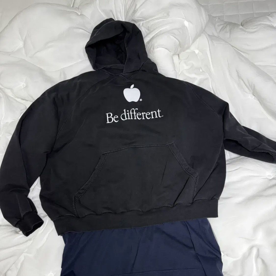 Balenciaga Balenciaga 'Be Different' Apple Hoodie Black | Grailed