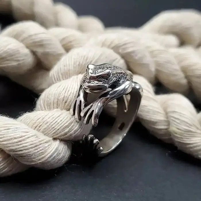 Japanese Brand Frog Wavy Hippie Peace Jewelry Love Animals Ring Size ONE SIZE - 2 Thumbnail