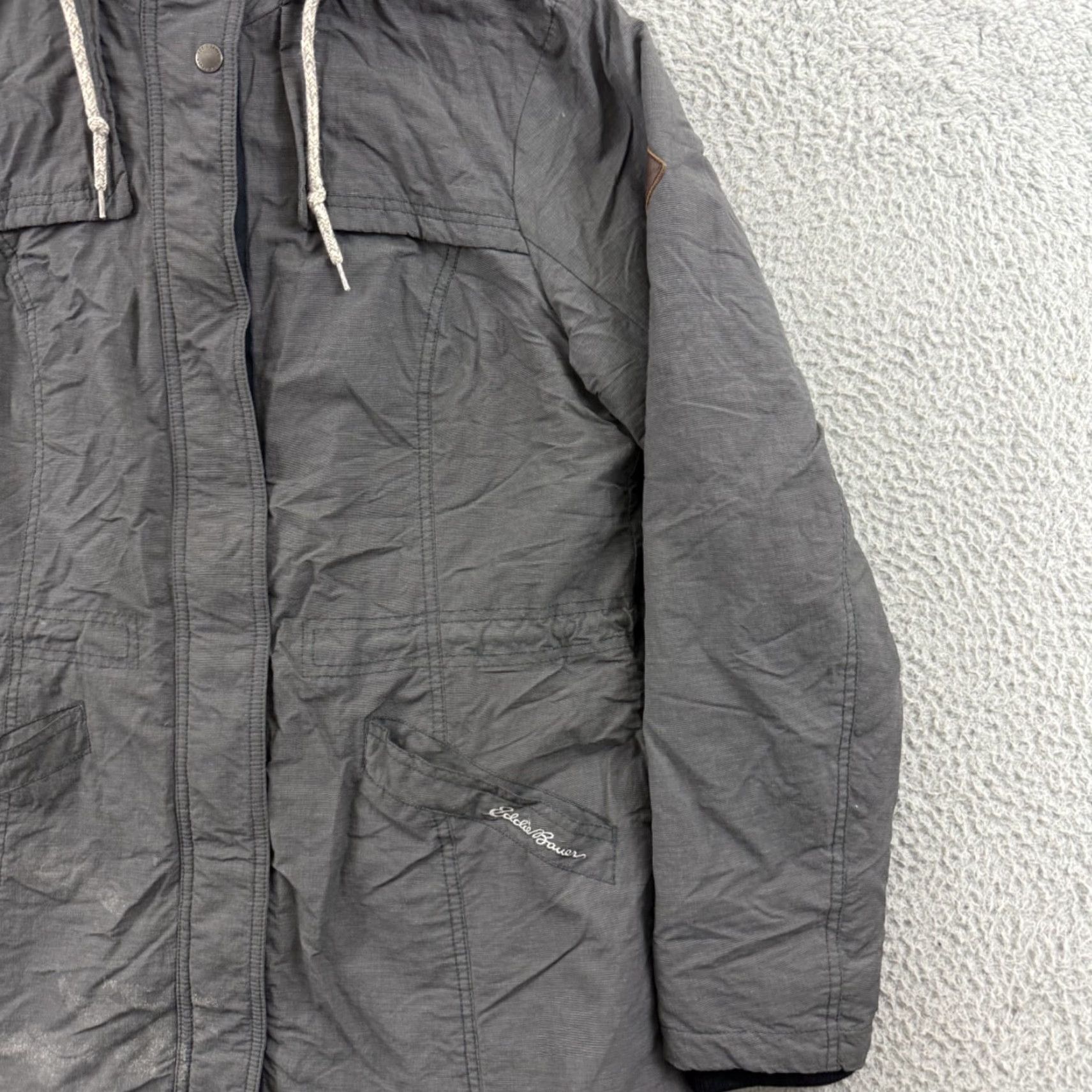 Eddie Bauer Eddie Bauer Womens Jacket Parka Hooded Insulated L Gray Fur Trim Plaid 31 Inch Mid-Length Womens Large Adults Womens Size L / US 10 / IT 46 - 5 Thumbnail