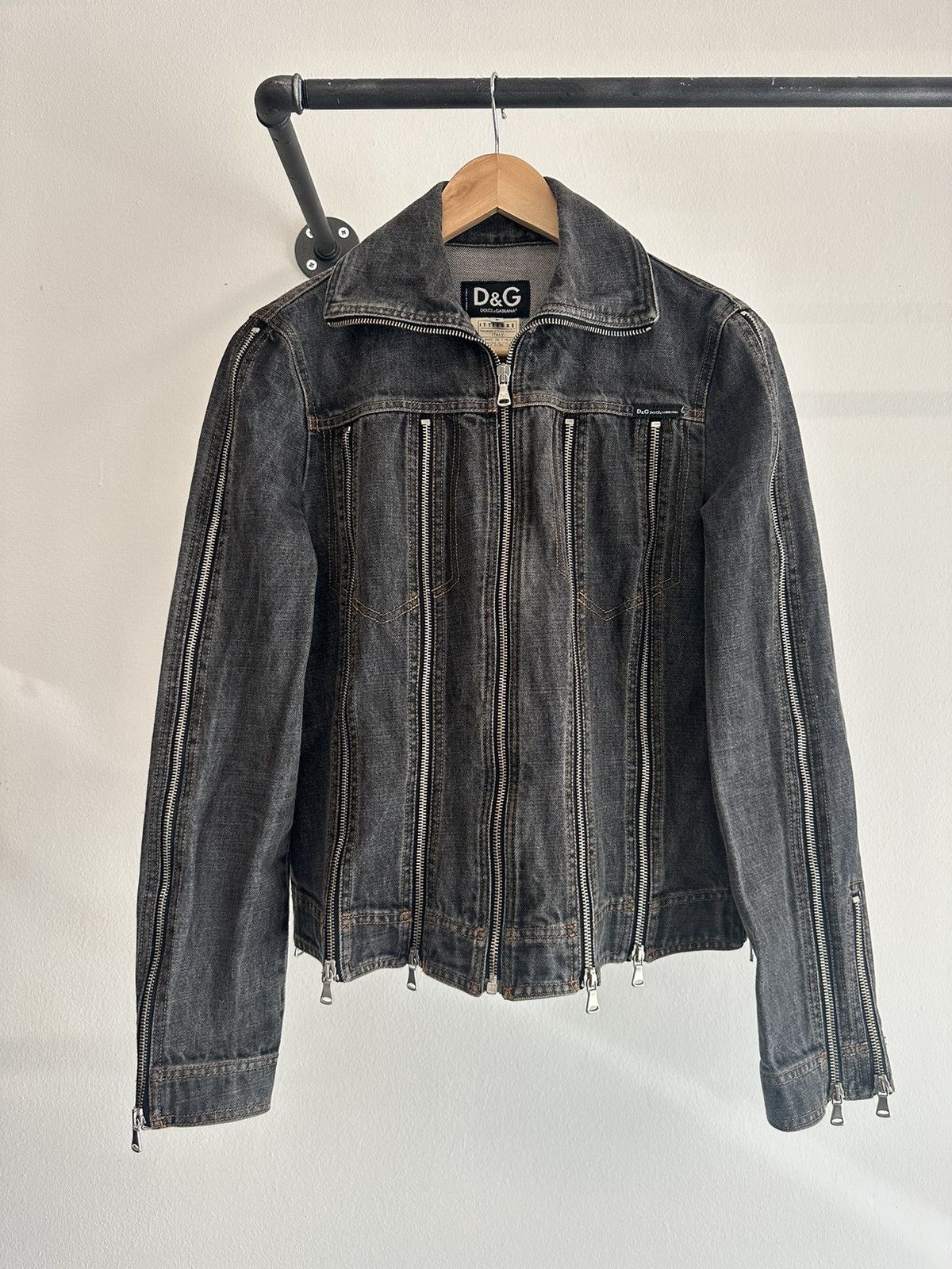 Dolce & Gabbana SS 2003 zipper shredder zip denim jacket archive