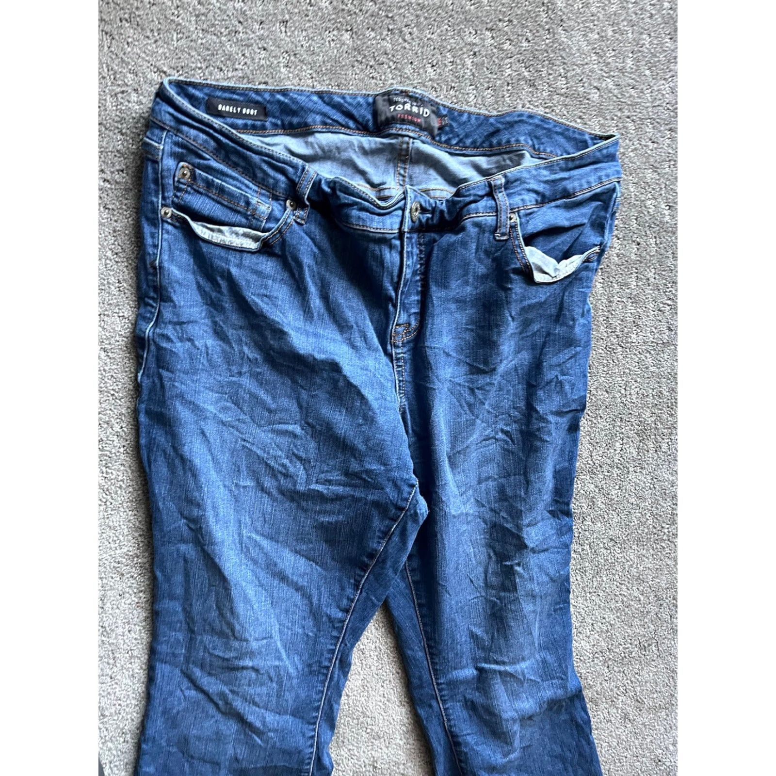Torrid VINTAGE Torrid Jeans Women's Plus 18R Bootcut Dark Wash Blue Denim Stretch 90s, Bohemian, Preppy, Fall, Spring, Summer, Winter, Girls Size 40" / US 18 - 2 Thumbnail