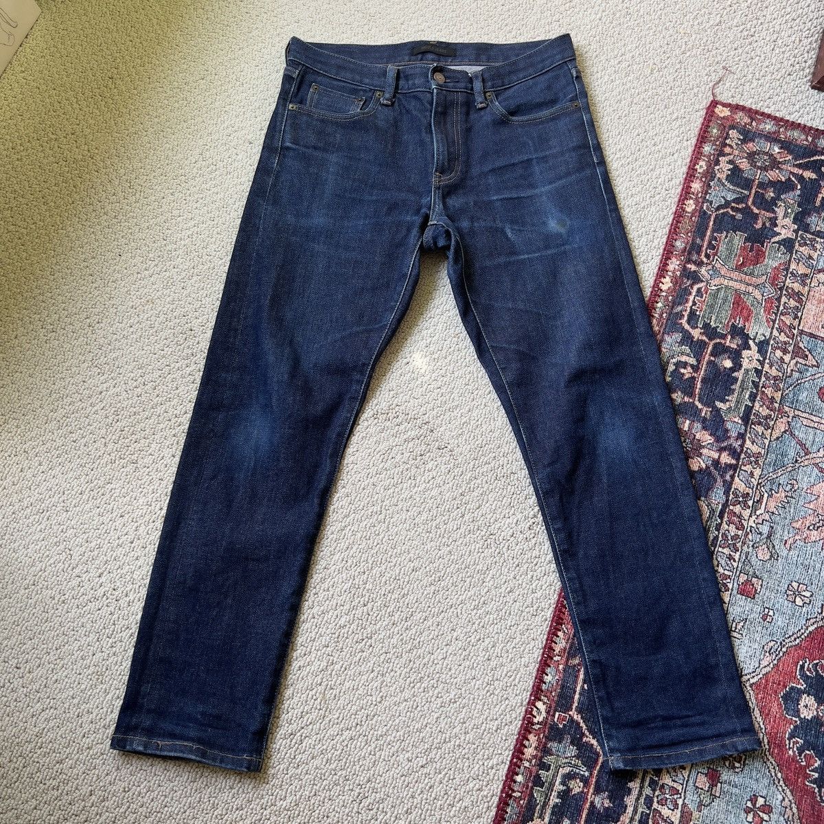 Kaihara Denim × Uniqlo uniqlo raw selvedge slim straight kaihara denim Size US 30 / EU 46 - 1 Thumbnail