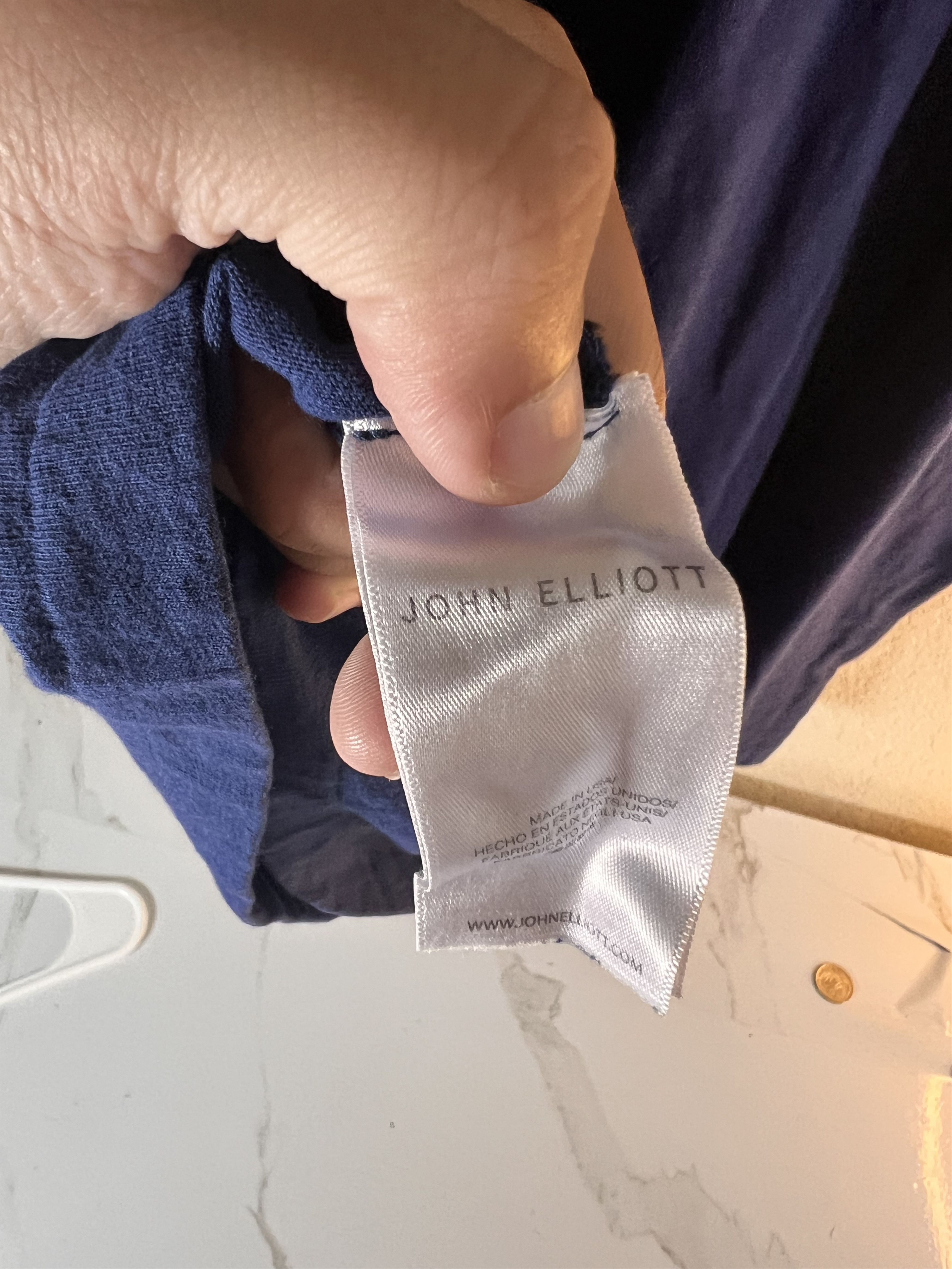 John Elliott John Elliott Men's US XL Global Entry University Tee Navy Size US XL / EU 56 / 4 - 9 Thumbnail