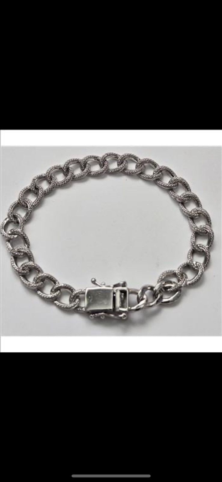 Other Natural Tanzanite Bracelet | Platinum Plated .925 Curb Link Size ONE SIZE - 1 Preview
