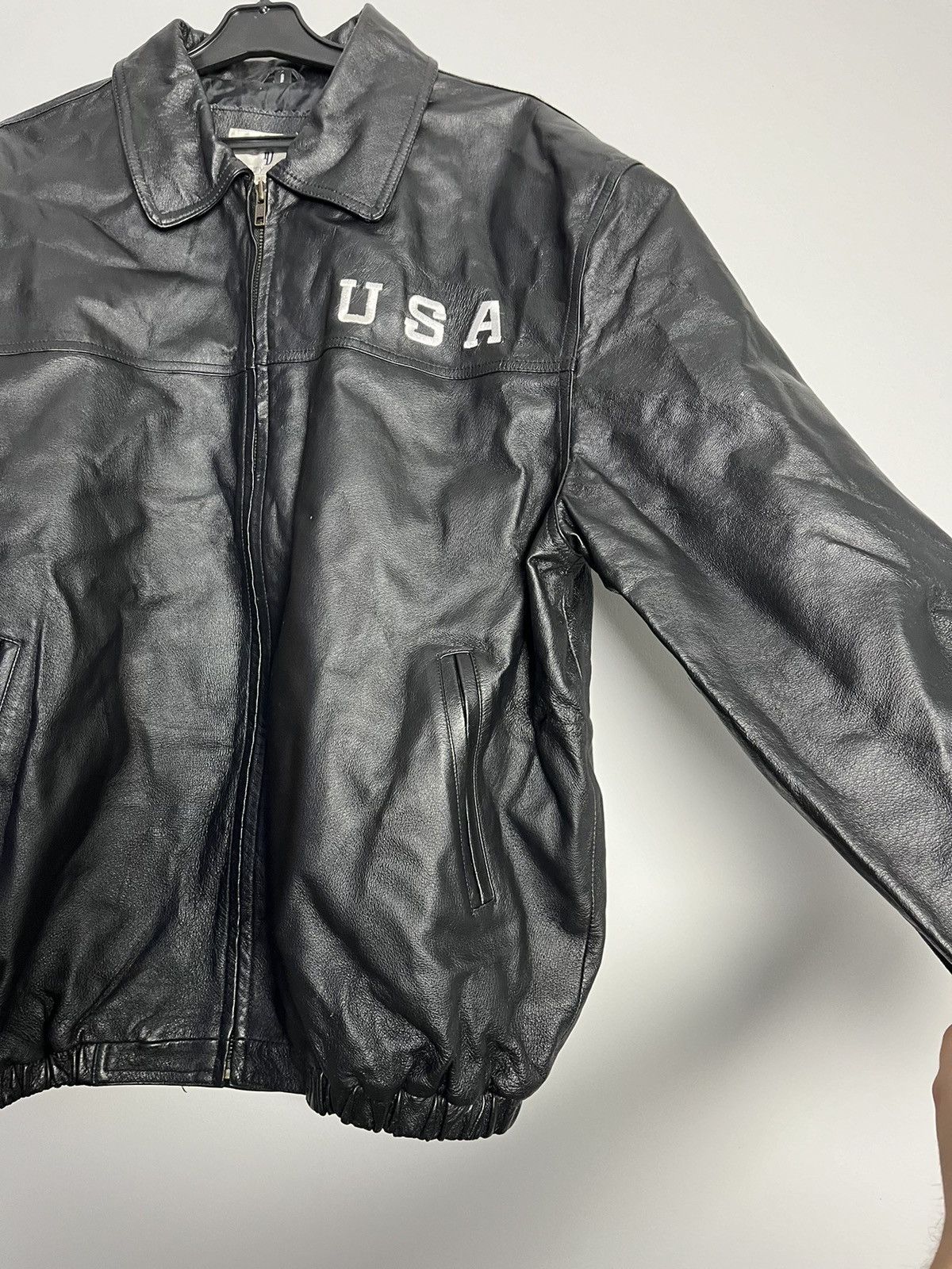 Vintage Leather Jacket Flag USA Vintage rare kanye west Size US XL / EU 56 / 4 - 12 Thumbnail