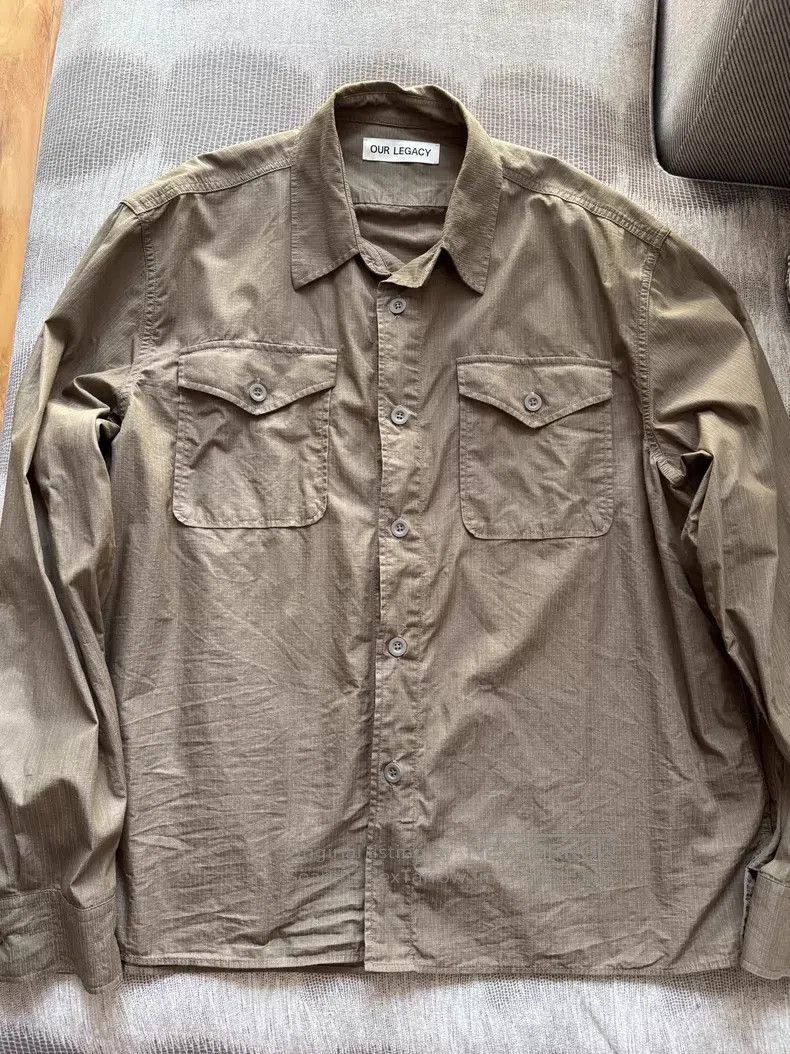 Our Legacy Our Legacy Workwear Style Long Sleeve Shirt Gray Green Size US M / EU 48-50 / 2 - 3 Thumbnail