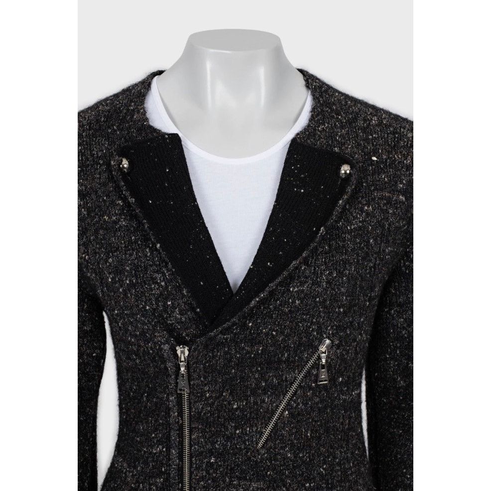 Louis Vuitton NWOT Louis Vuitton Brown Zip-Up Cardigan Jacket, Size S Size S / US 4 / IT 40 - 4 Thumbnail