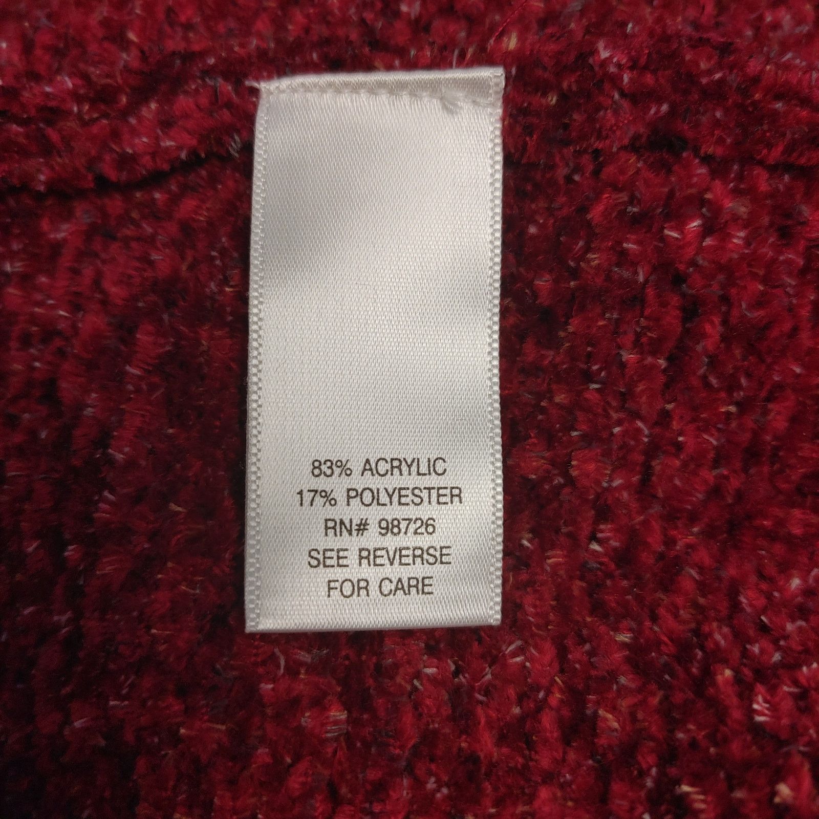 Croft & Barrow Croft & Barrow Womens L Red PlushLong Sleeve 3/4 Zip Sweater Size L / US 10 / IT 46 - 4 Thumbnail