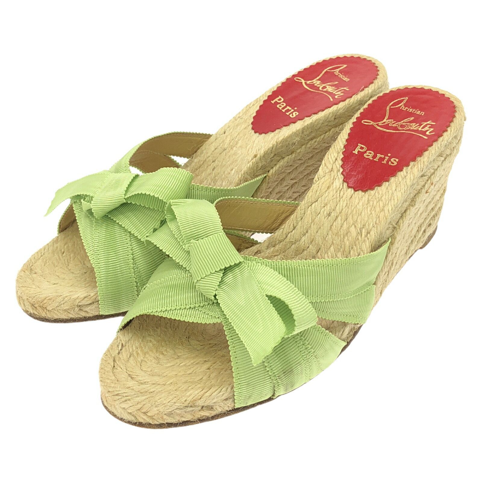 Christian Louboutin Christian Louboutin Sandals Leather Shoes in Green, Women's