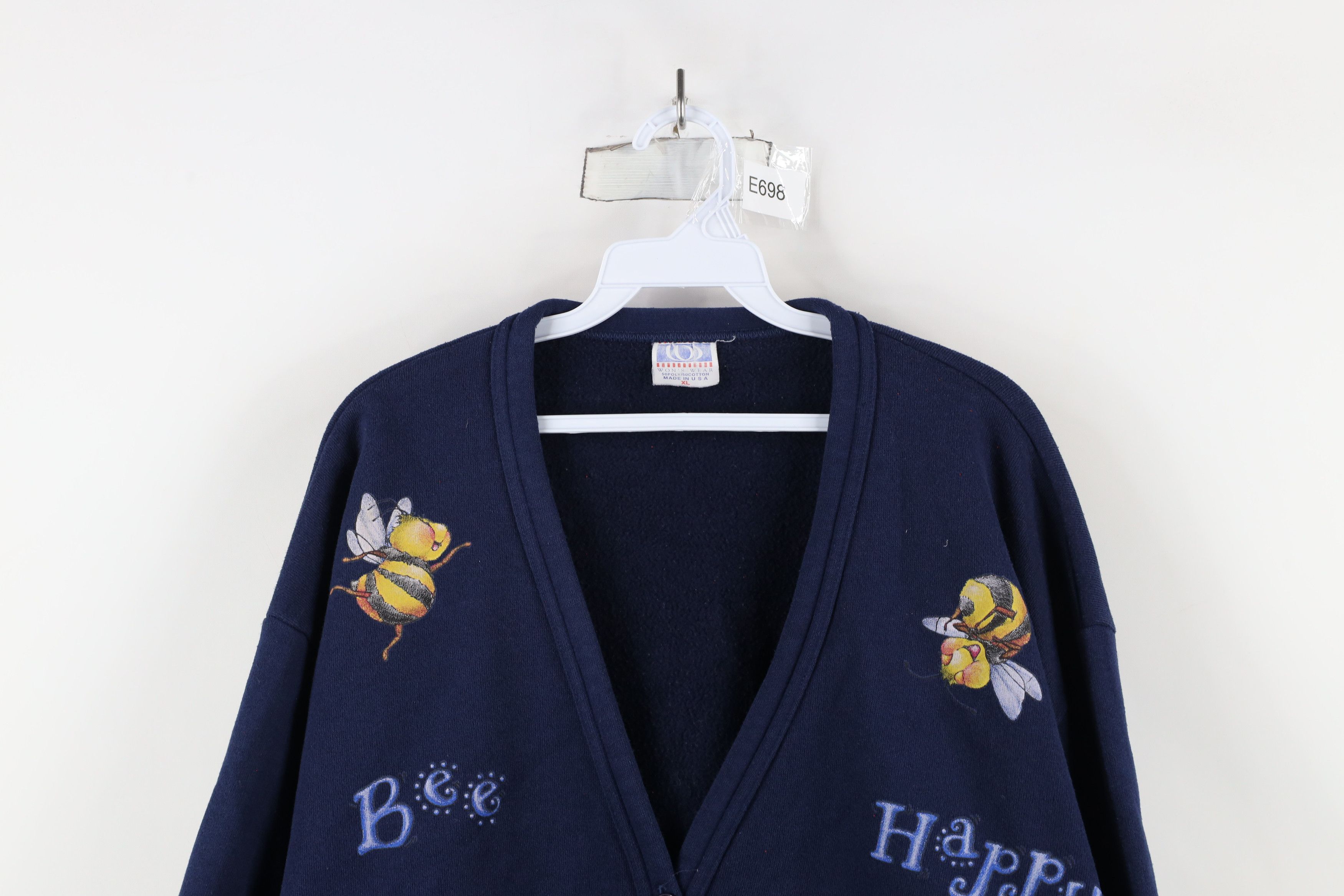 Vintage Vintage 90s Streetwear Bumblebee Cardigan Sweatshirt USA Size XL / US 12-14 / IT 48-50 - 2 Thumbnail