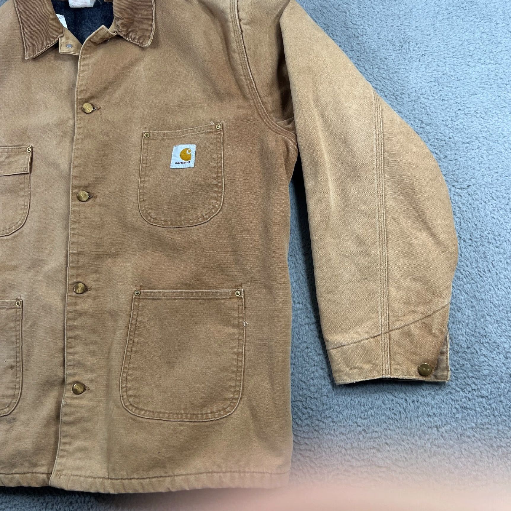 Carhartt VINTAGE Carhartt Men’s Chore Jacket 52 Brown Canvas Workwear 80s USA 2XL Size US L / EU 52-54 / 3 - 3 Thumbnail