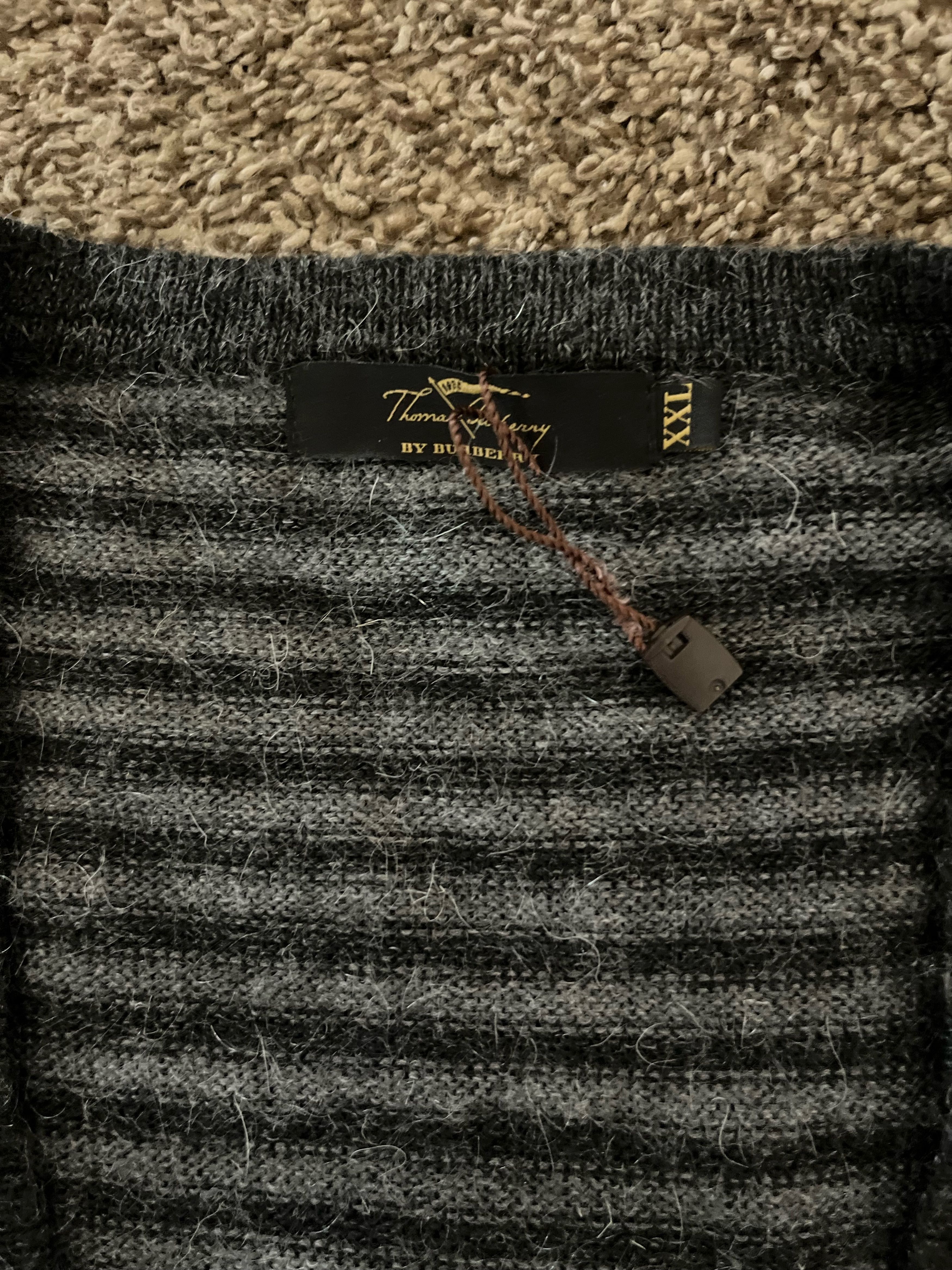 Burberry Thomas Burberry Mohair Striped Cardigan Size US XXL / EU 58 / 5 - 3 Thumbnail