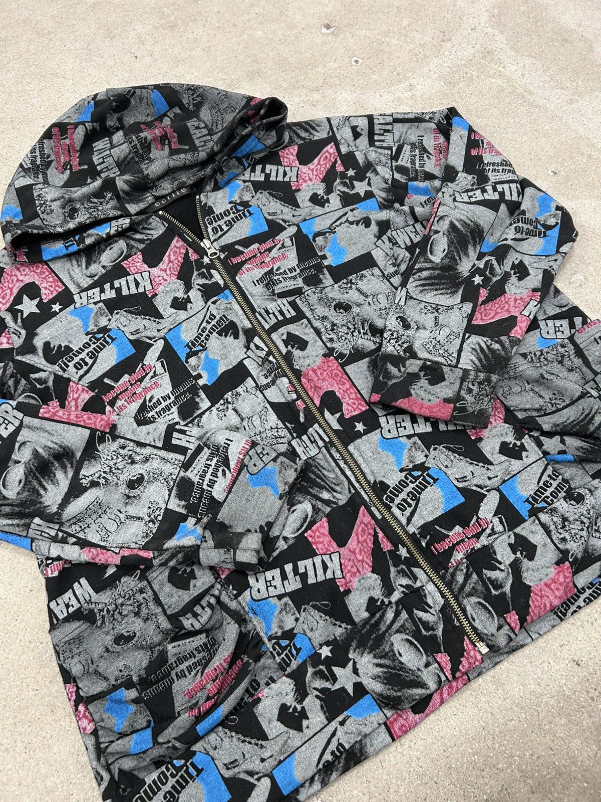 Hysteric Glamour “Ecrire “ Hysteric glamor style over print zip up AOP punk Size US XL / EU 56 / 4 - 6 Thumbnail