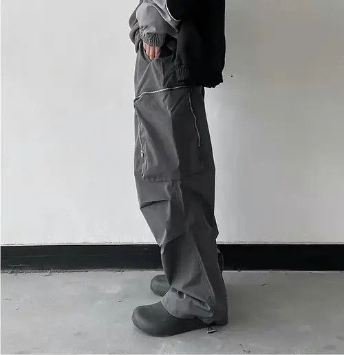 Japanese Brand Baggy Cargo Pants Straight Casual Harajuku Y2K Style Pockets Size US 34 / EU 50 - 3 Thumbnail
