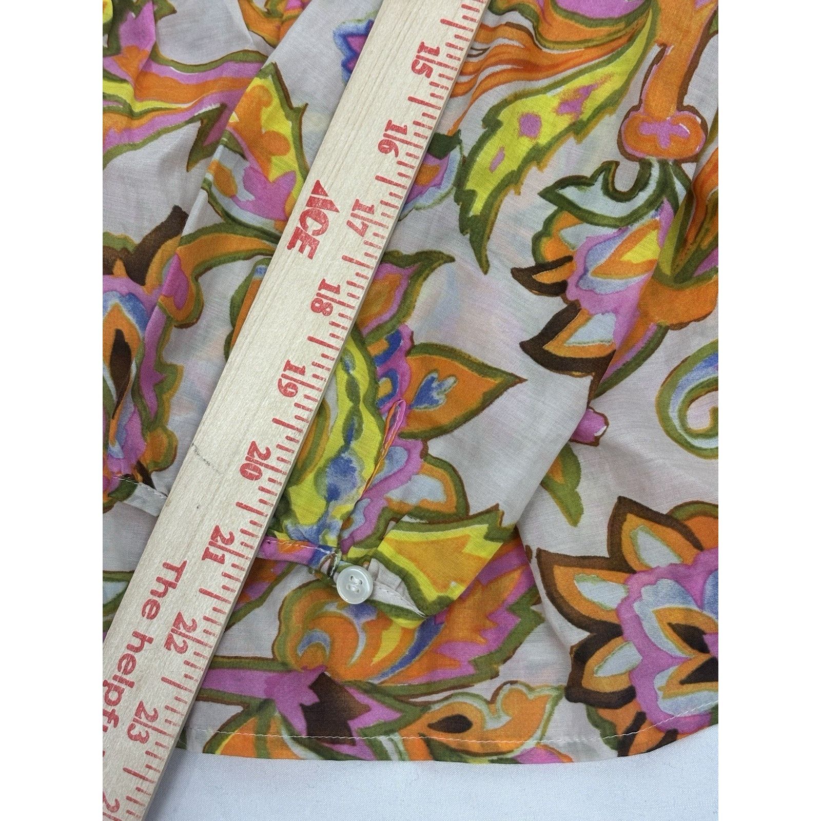 J.Crew J. Crew V Neck Floral Blouse Pink Orange Cotton Silk Size S Size S / US 4 / IT 40 - 11 Thumbnail
