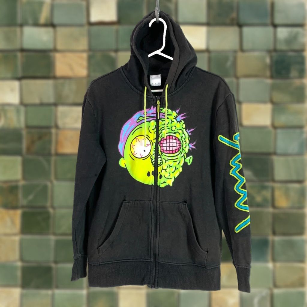 Puma PUMA Hoodie Mens Large Black Full Zip Hooded Jacket Adult Swim Rick & Morty Size US L / EU 52-54 / 3 - 1 Thumbnail