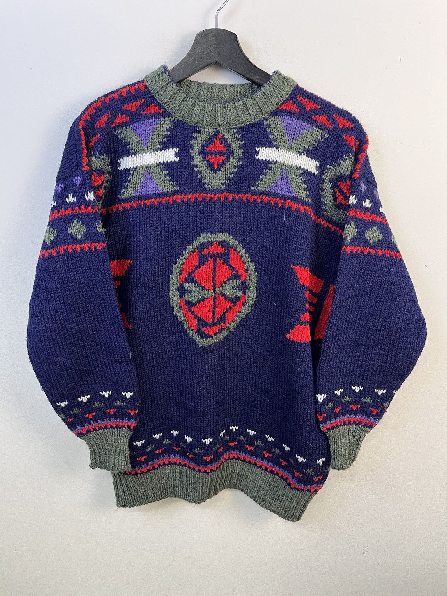Other Vintage Knit Sweater 1990s Thick Knit Velvet Pattern FABE Knit Sweater Size M Size US M / EU 48-50 / 2 - 1 Thumbnail