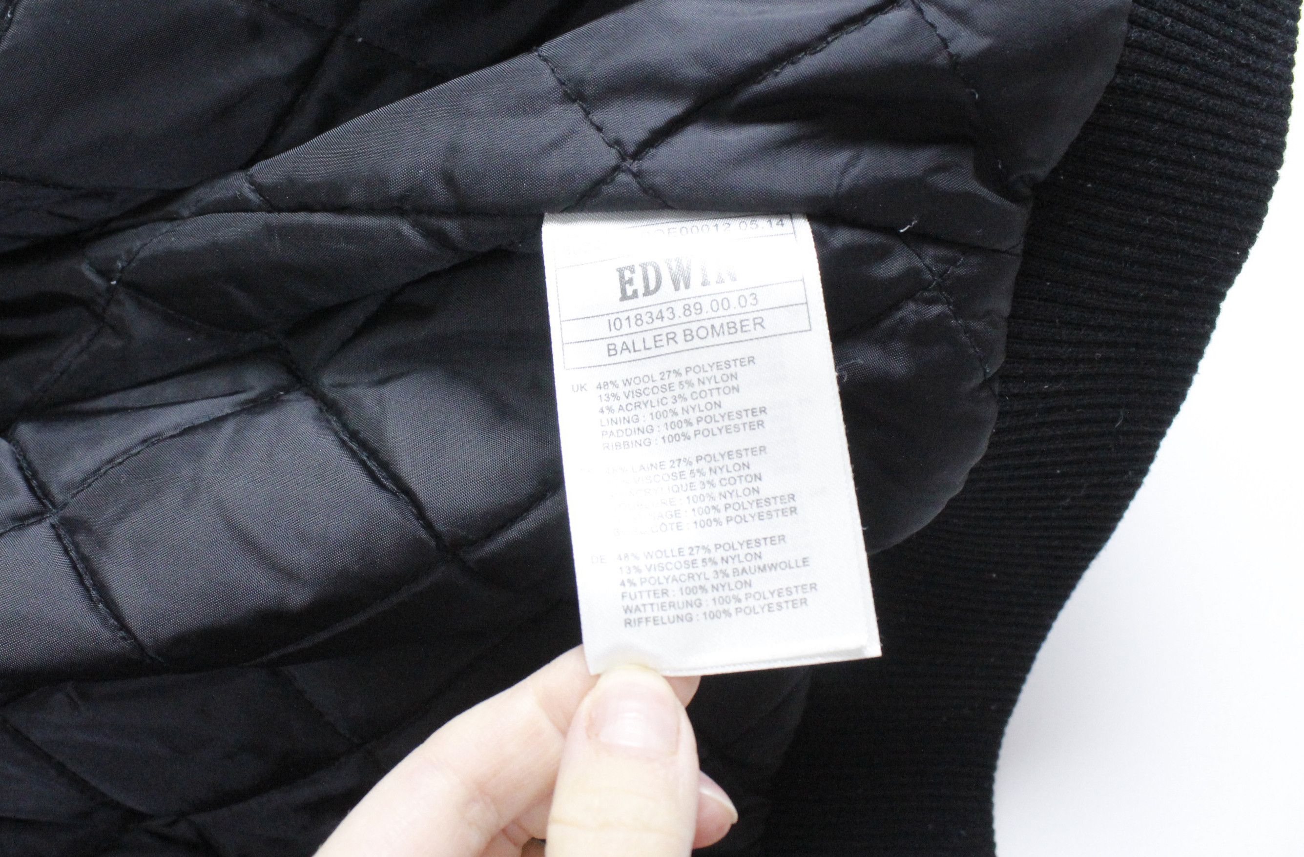 Edwin Edwin Baller Navy Black Wool Bomber Jacket Size US L / EU 52-54 / 3 - 8 Thumbnail