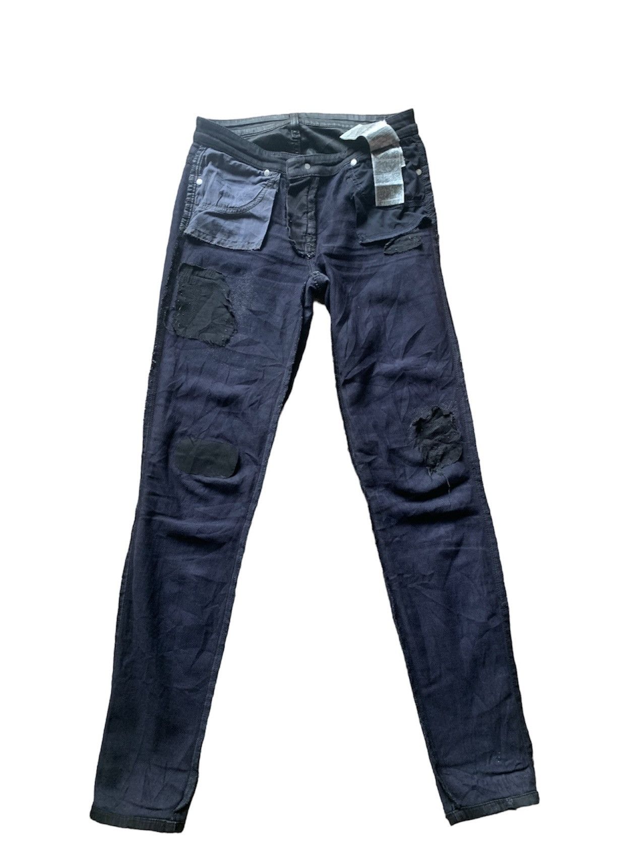 Diesel Black Gold DISTRESSED WAX DENIM COWHIDE LEATHER SLIM FIT Size US 30 / EU 46 - 12 Thumbnail